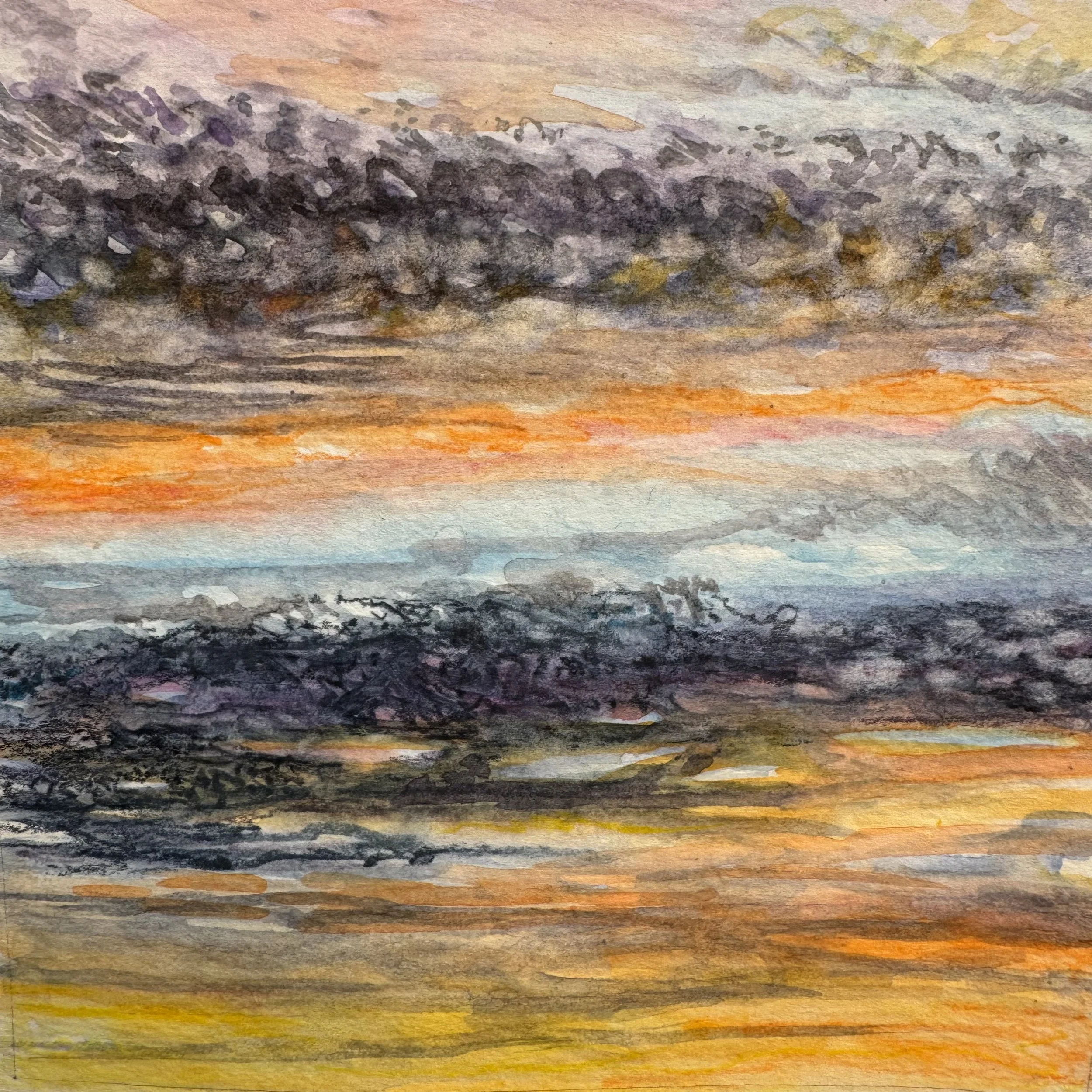 Atlantic Sunset Tapestry 5” sq