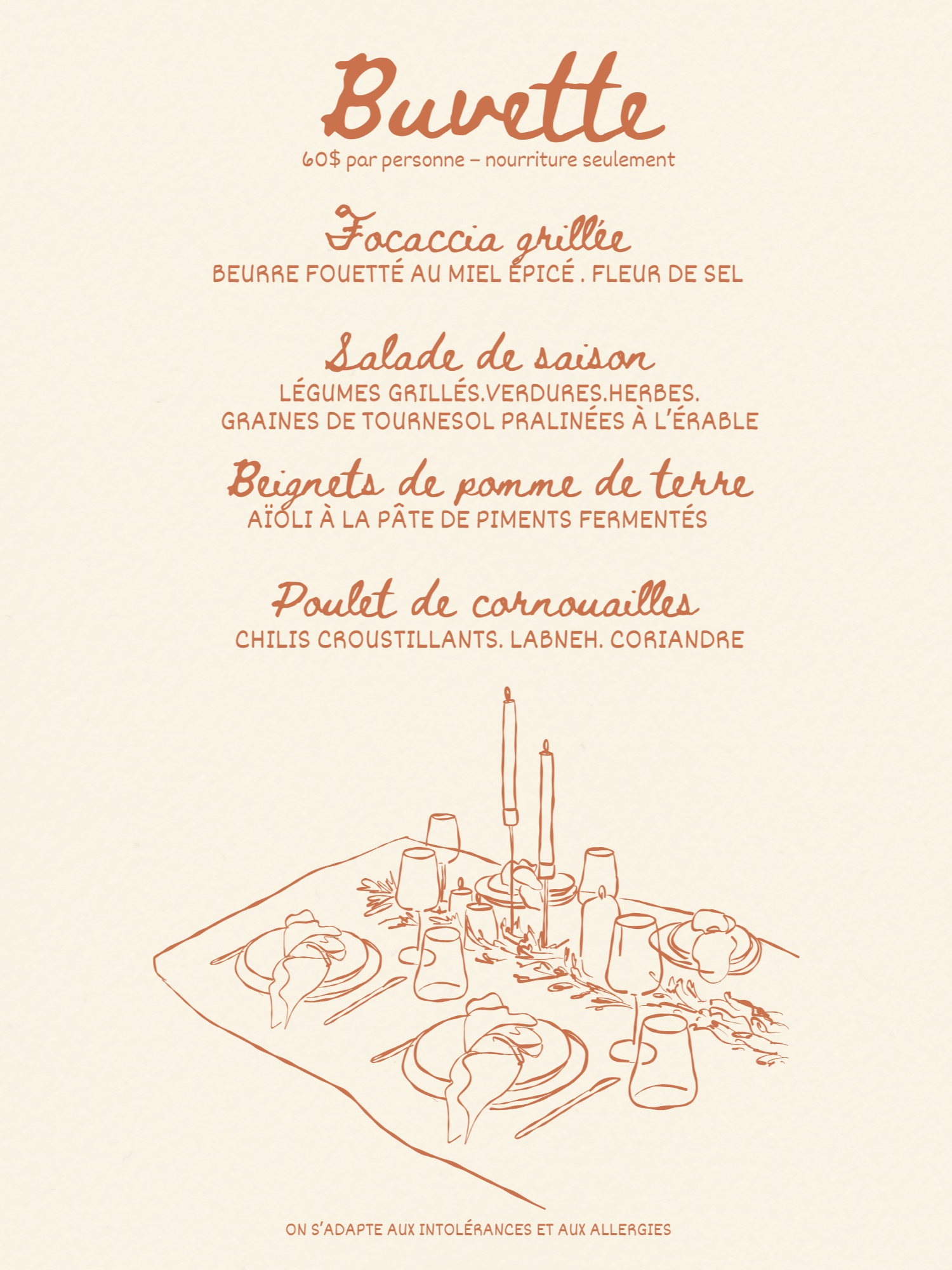 Menu de groupe - BUVETTE