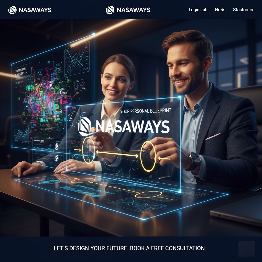 Financial professionals collaborating on future planning using NASAWAYS systematic blueprints and data insights.