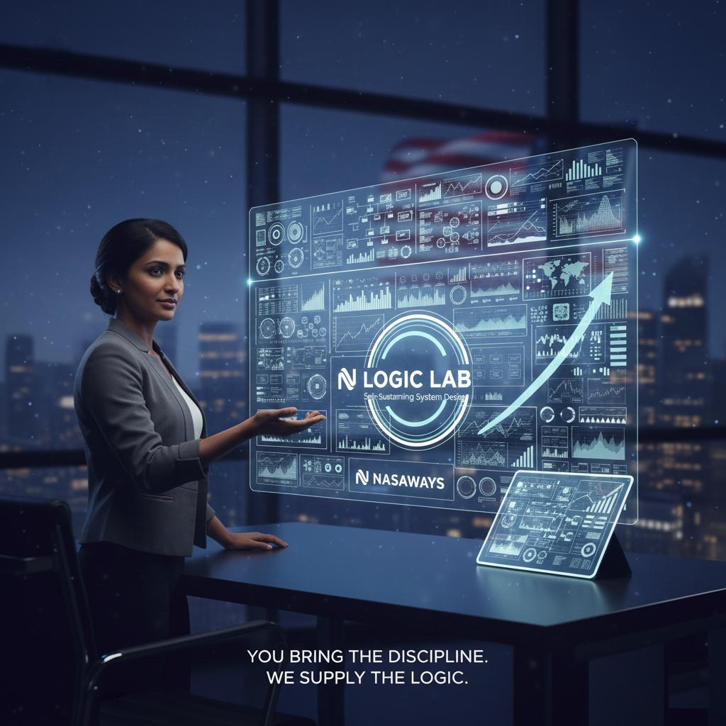 Female financial professional analyzing systemic wealth data on a digital display. Strategic partnership opportunity in a modern, data-driven system.