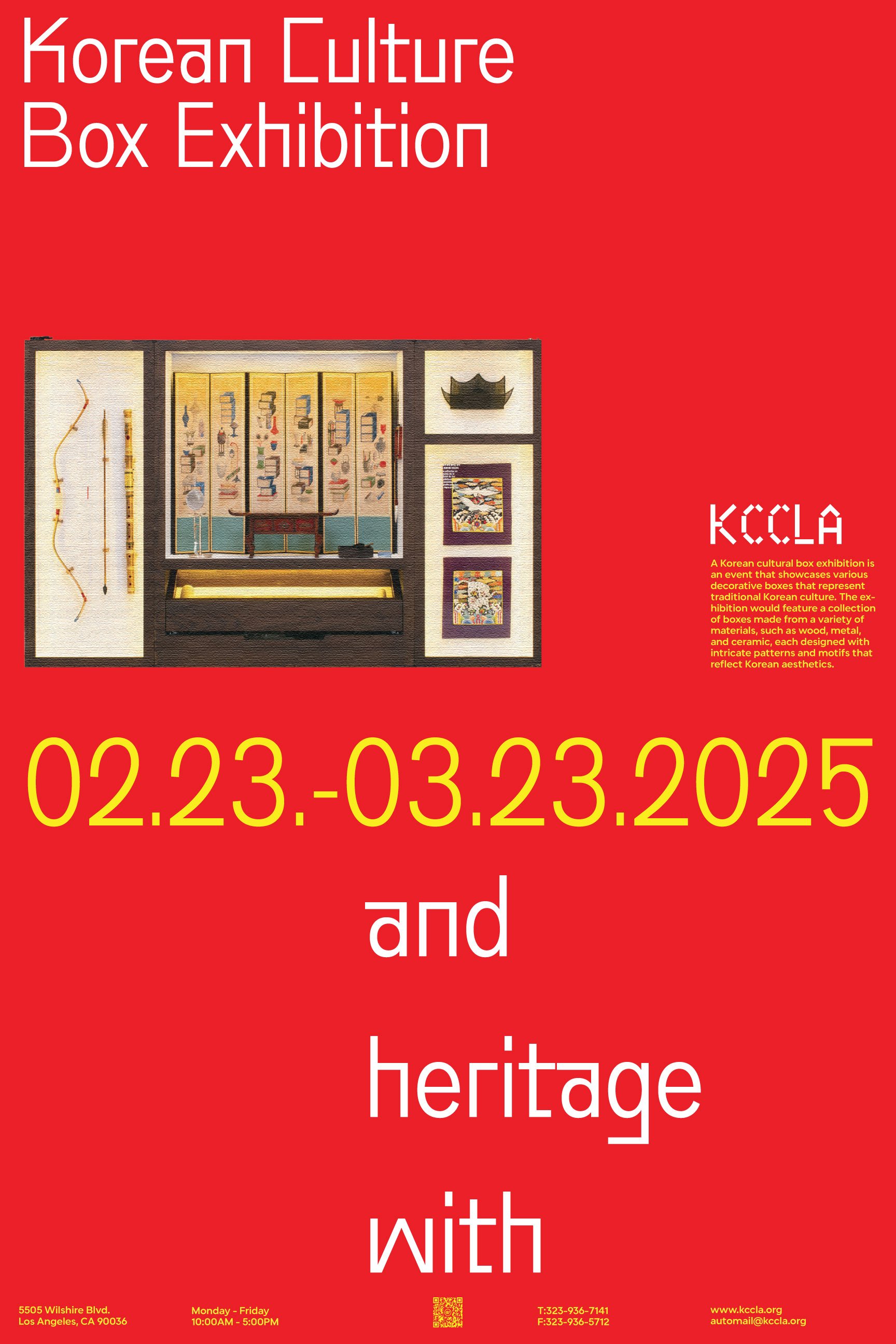 This poster series was created for the Korean Cultural Center Los Angeles (KCCLA) as part of the Culture Box Exhibition, a project aimed at introducing diverse aspects of Korean culture to global audiences through curated, portable experiences.
Each