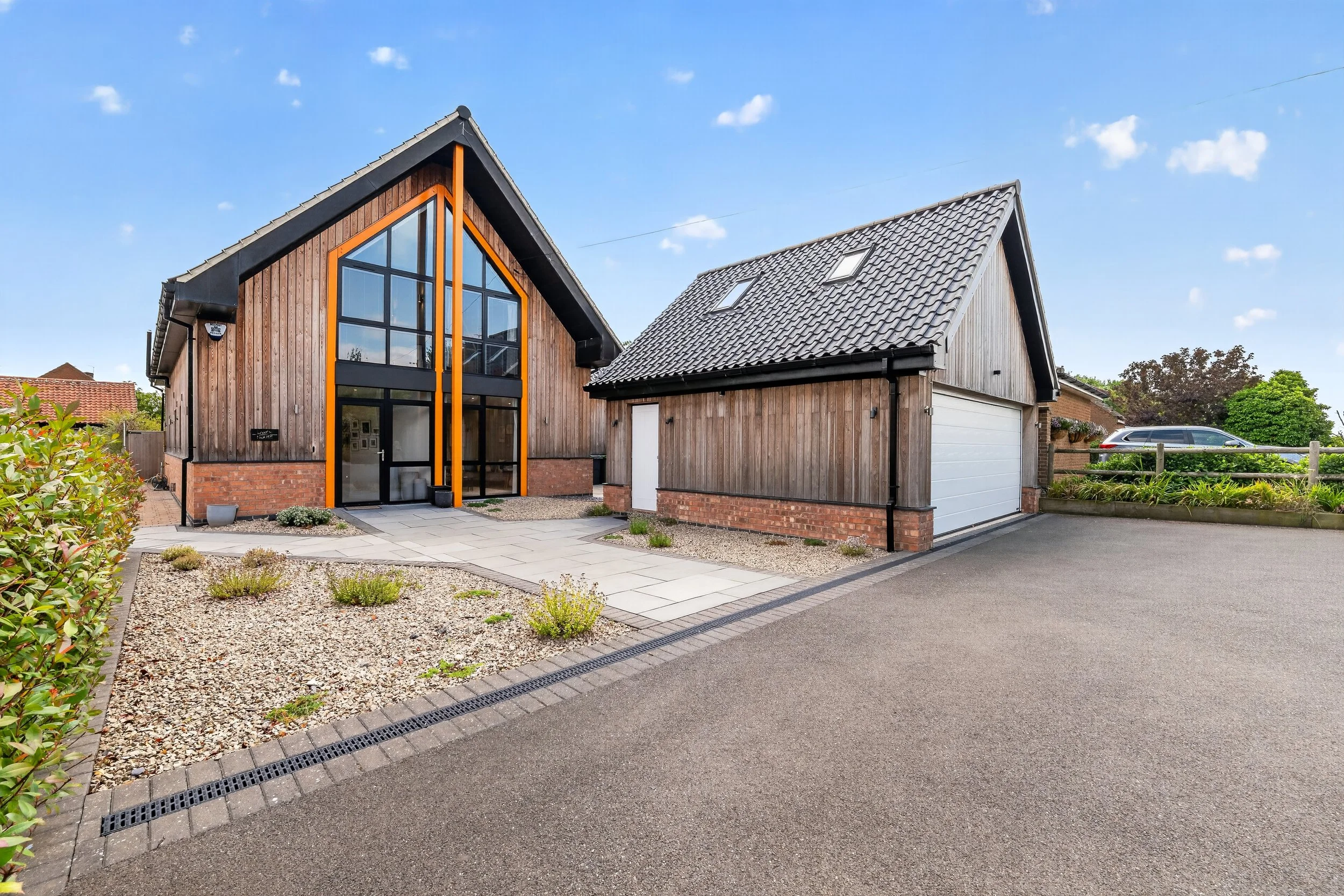 Exterior property photography of a high-end home photographed for estate agent marketing.