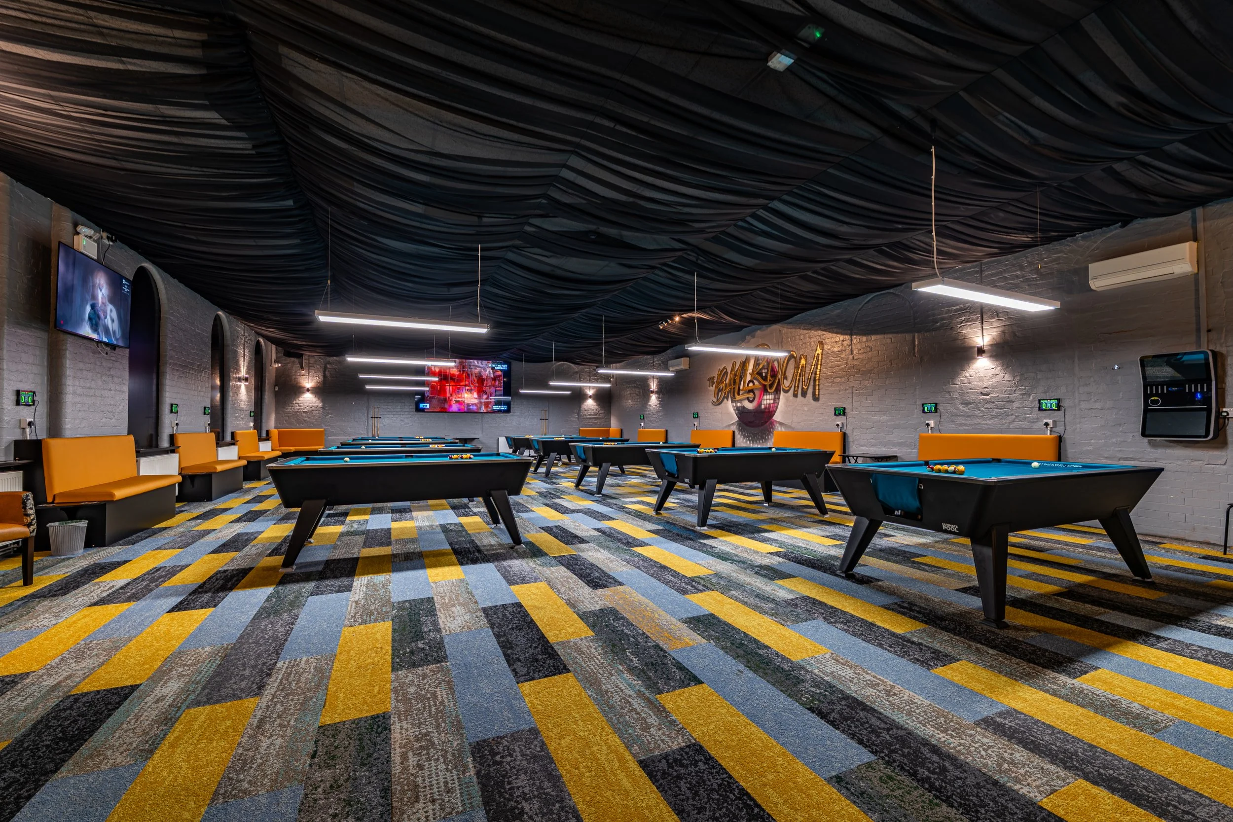 Event venue photography showing the atmosphere, lighting and setup of a live event.