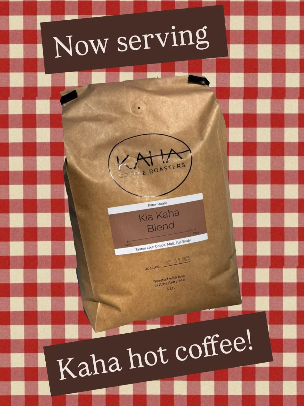 We will be serving @kahacoffee Kia Kaha blend of hot coffee tomorrow morning at the @haverhillfarmersmarket as chilly weather has finally rolled in. ☕️🤝🏼🍪 Roasted in Amesbury right across the hall from where we bake! (We will still have cold brew 