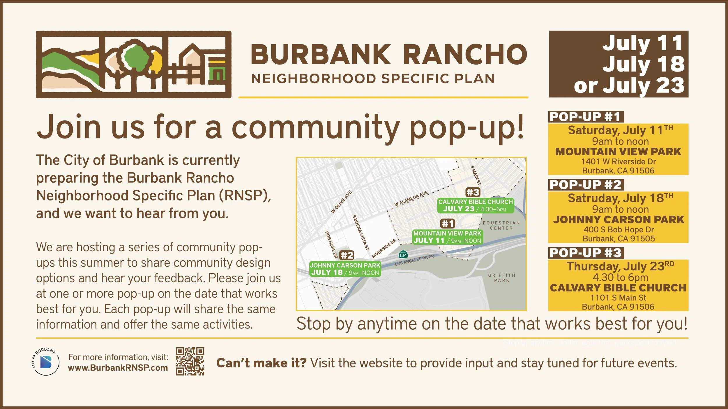 Community Invited to Neighborhood Pop-up Events in the Burbank Rancho Neighborhood