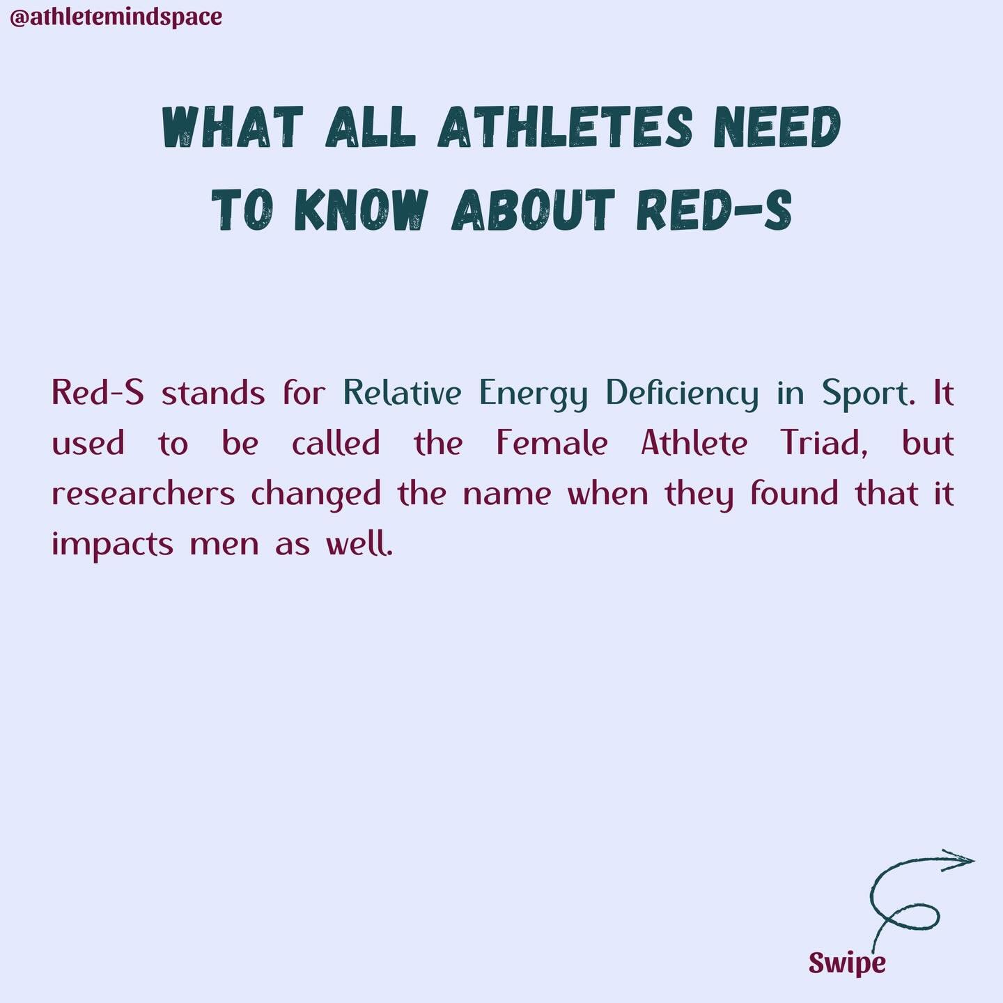 It&rsquo;s Global RED-S Awareness Day! RED-S impacts a large number of athletes, though studies conflict on the exact percentage of athletes who have been affected. 

RED-S is something that can tank an athlete&rsquo;s season or career, but there are