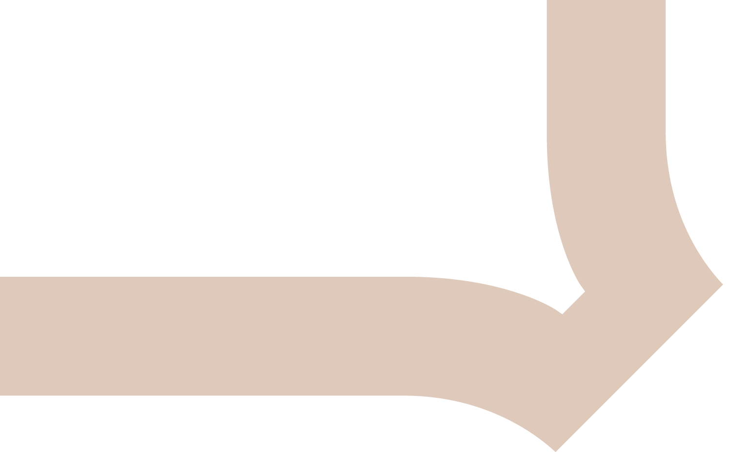 Beige, right angle corner graphic.