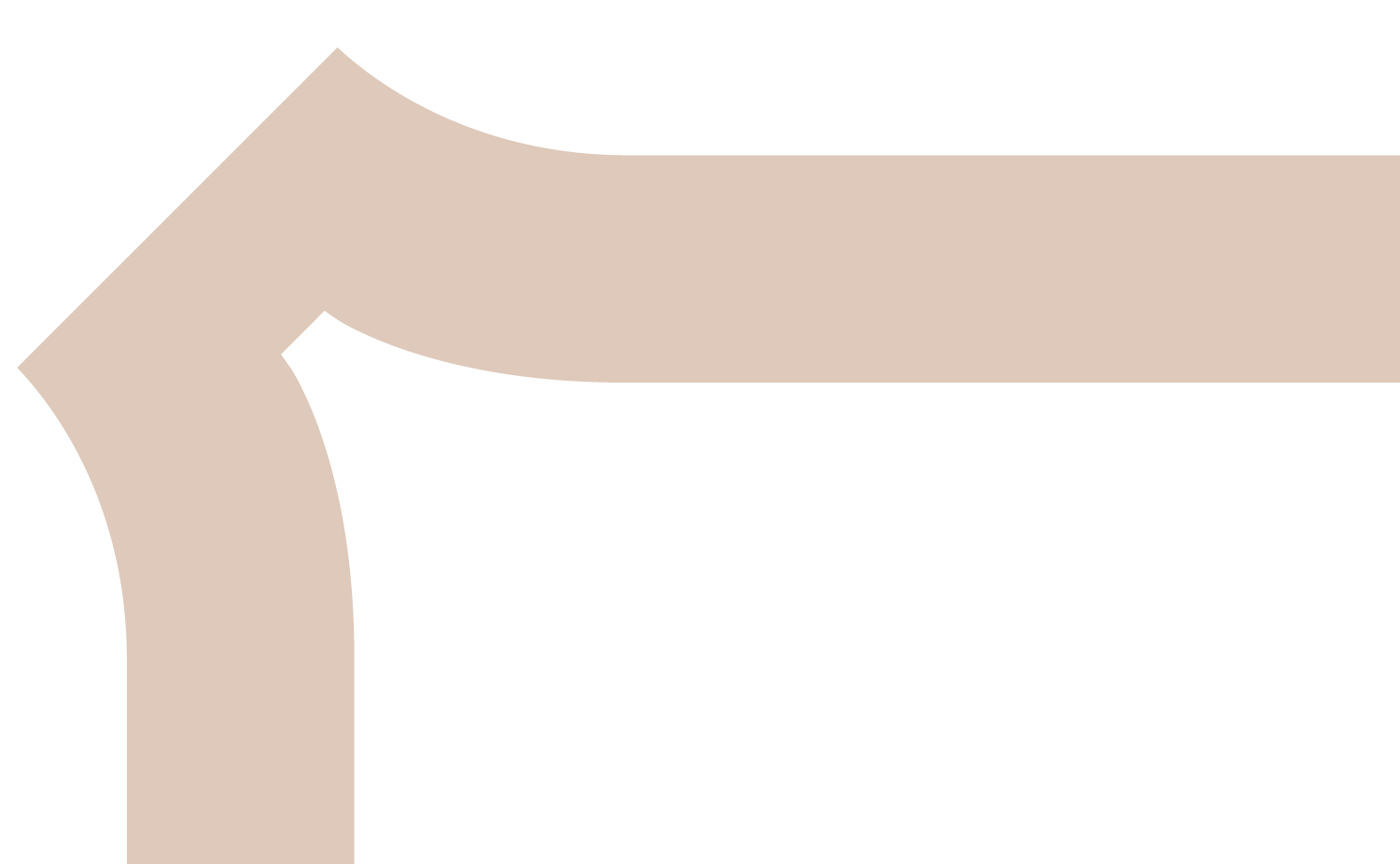 Beige, right angle corner graphic.