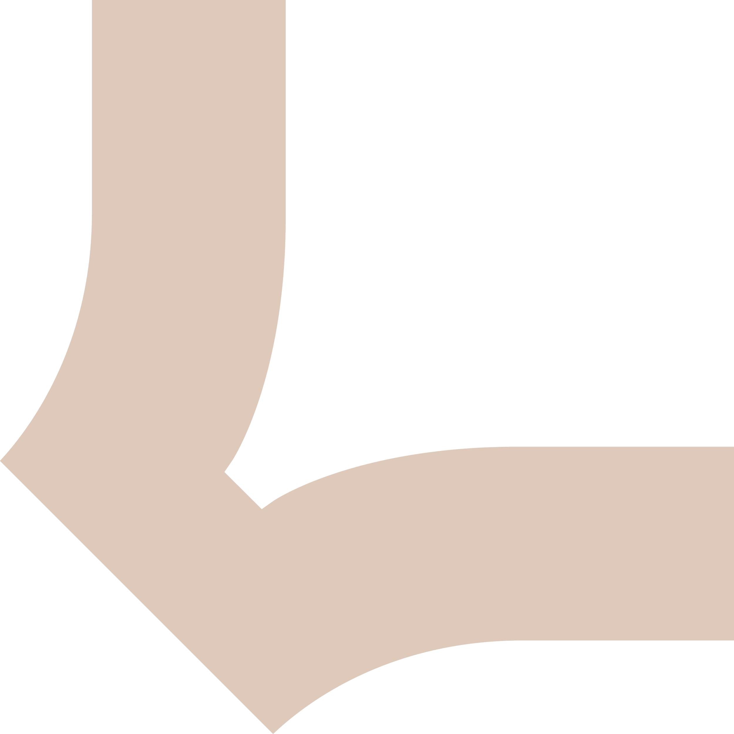 Beige, right angle corner graphic.