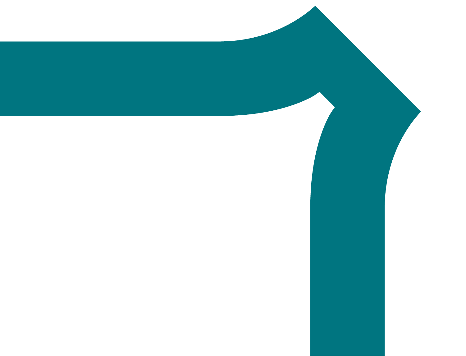 Teal, right angle corner graphic.