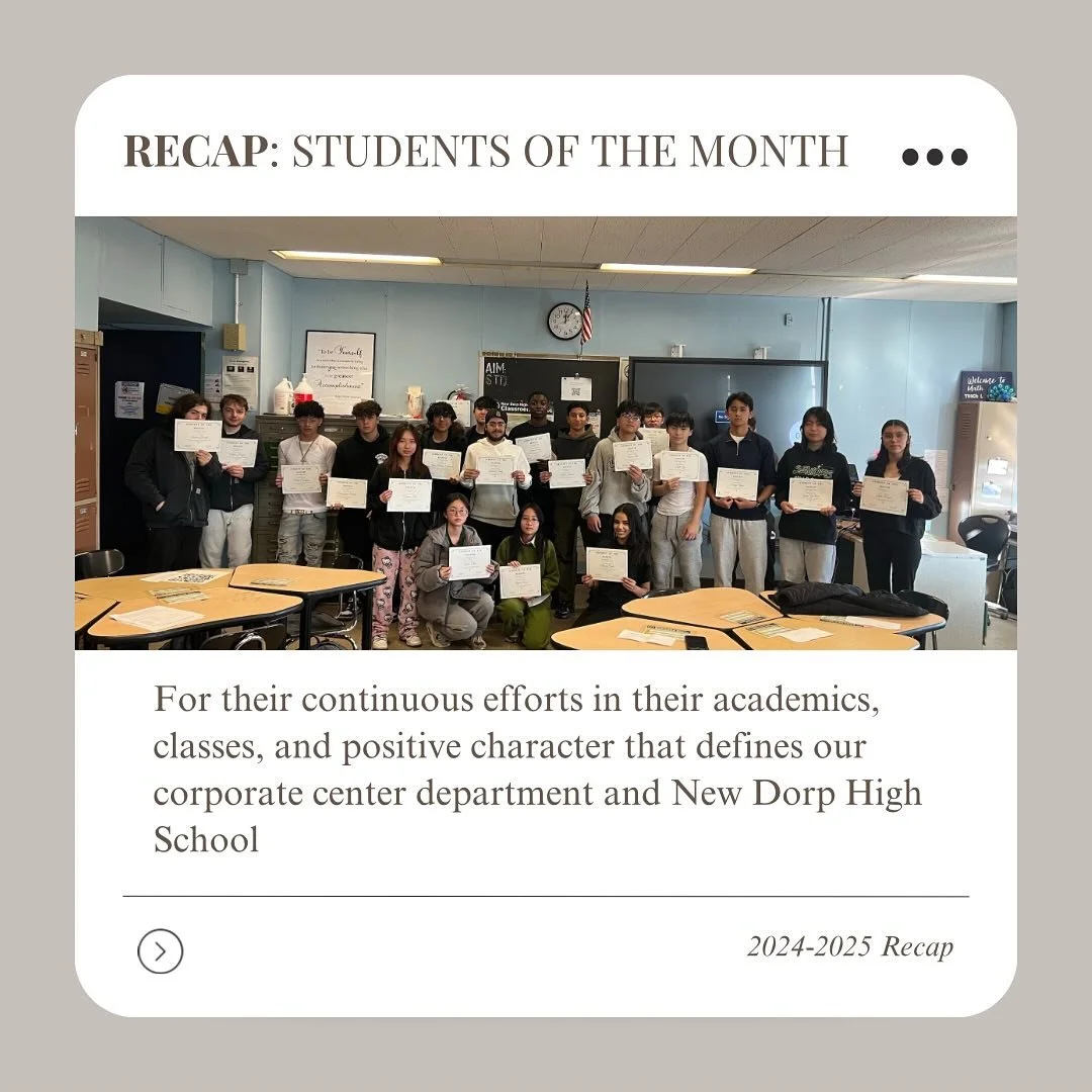 Congratulations to the students of the month for November, December, and January!
