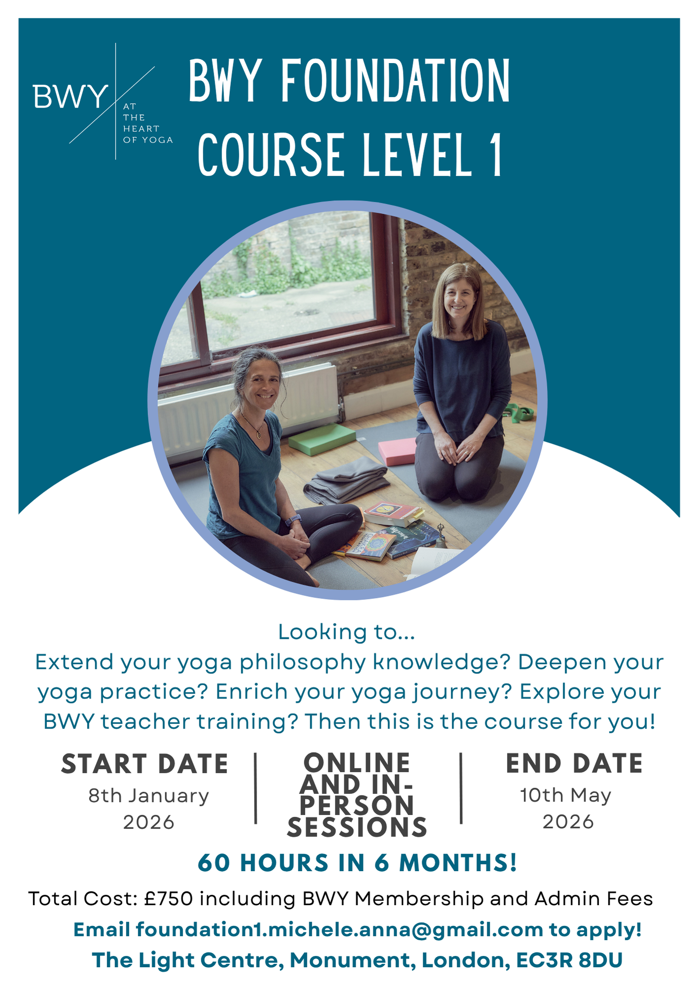 Annas Yoga BWY Foundation Course, London, Zoom, in person
