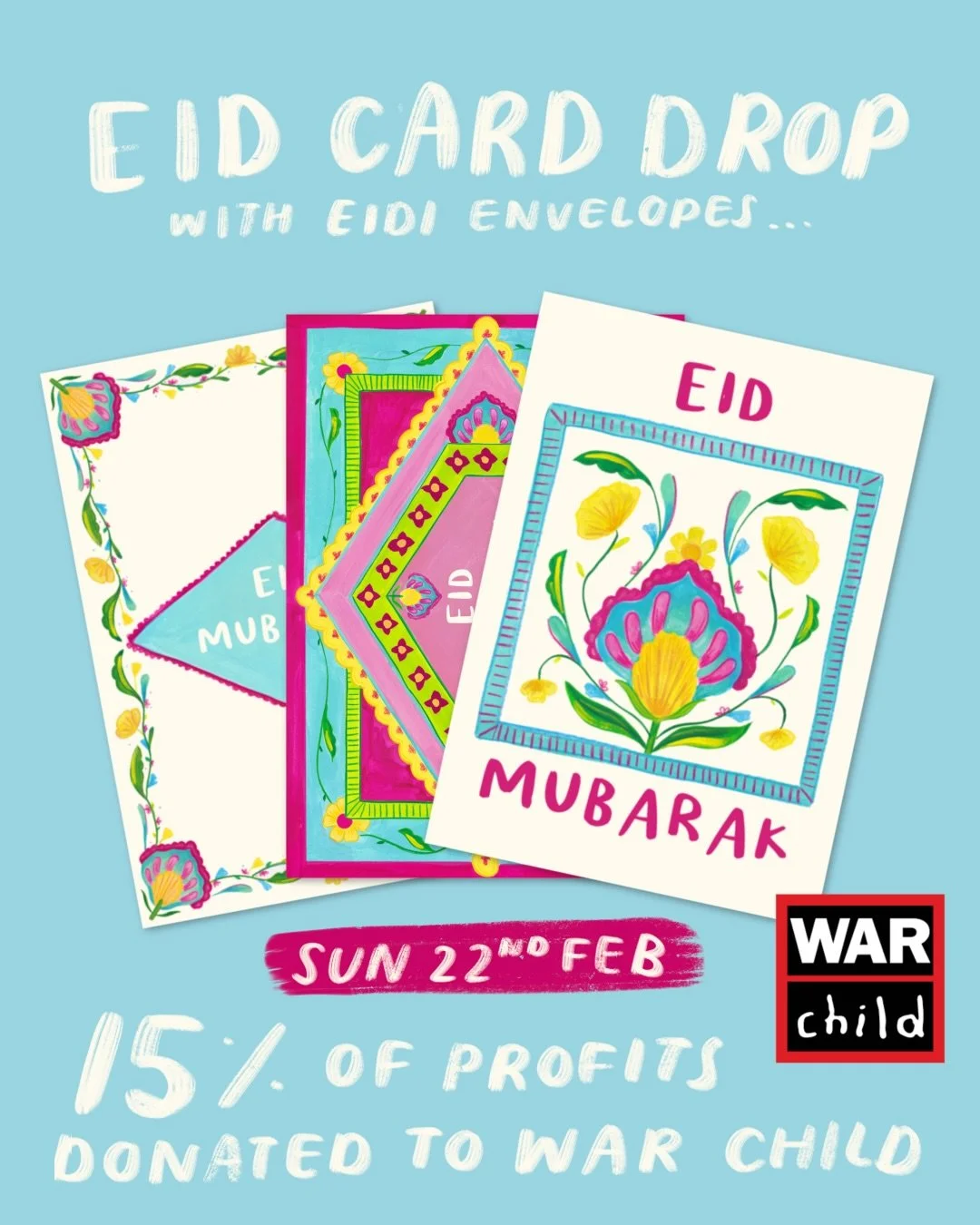 Eid will be in spring so I have so gorgeous spring florals for you 💐

15% off all the profits on my Eid collection will be donated to @warchilduk to aid in their mission to ensure a safe future for every child living through war 🫶🏼

If you could s