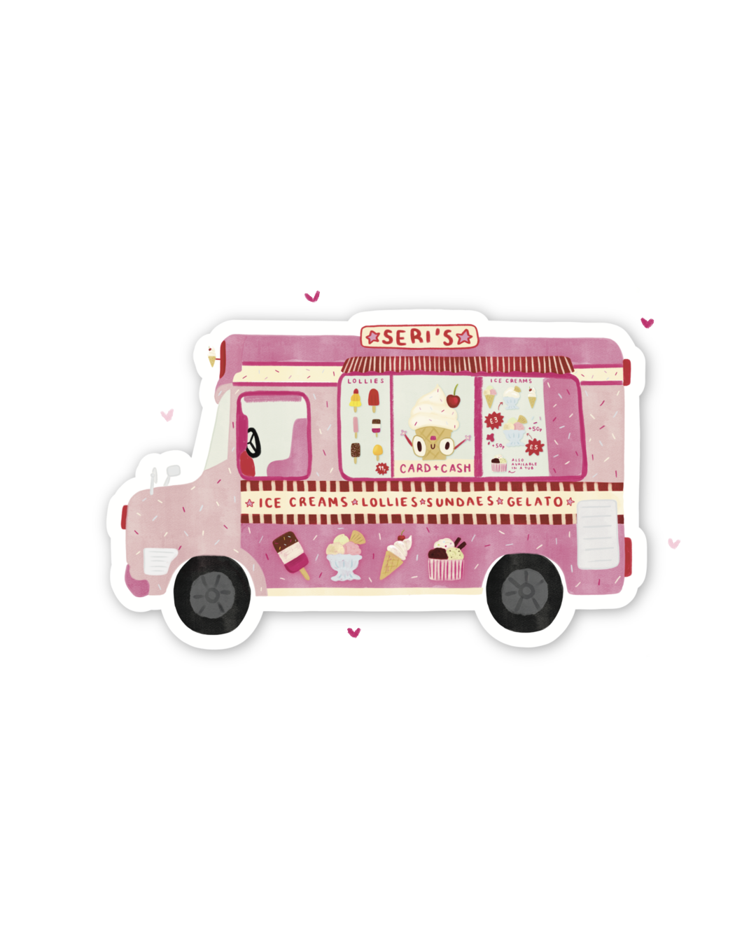 Seri's Ice Cream Van Vinyl Sticker