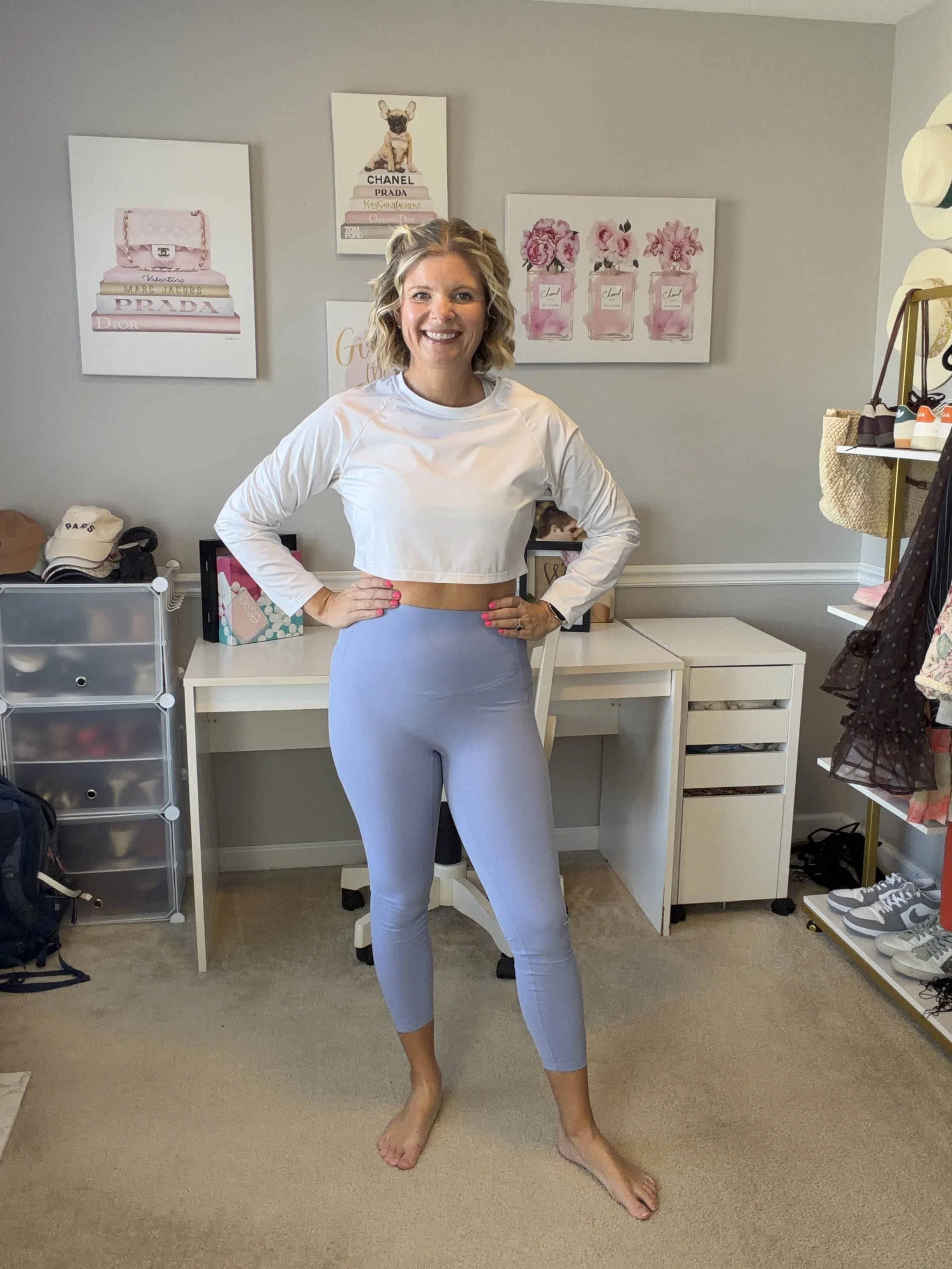 high waisted, no front seam, active leggings