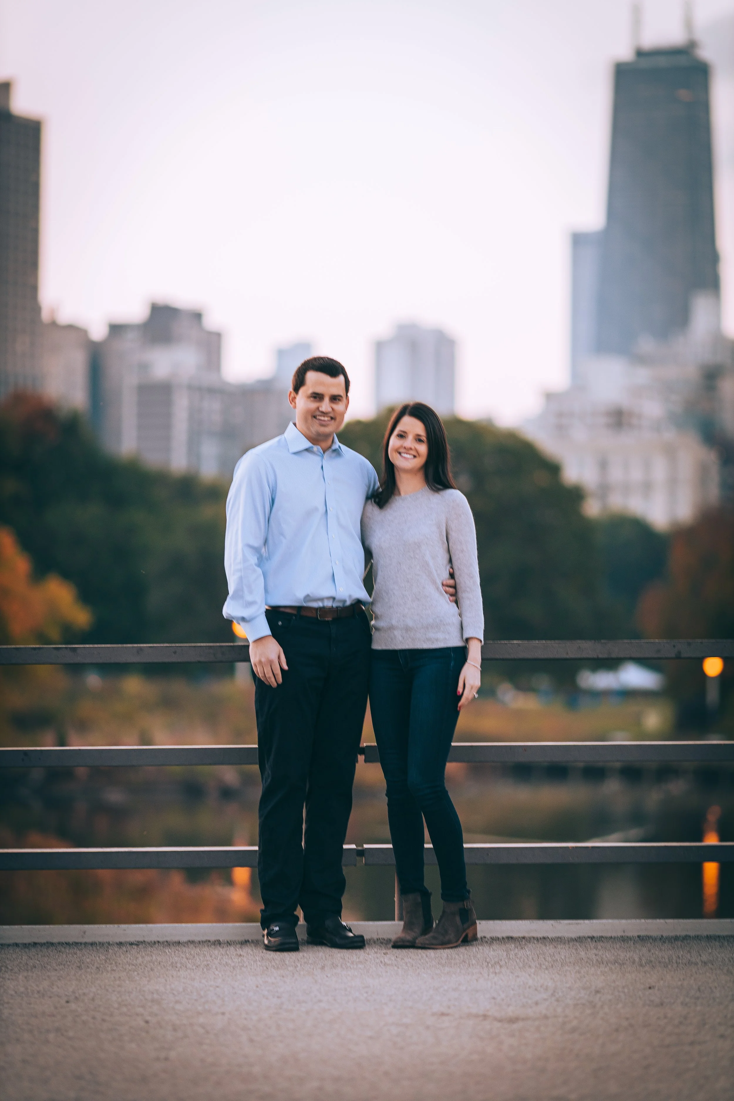 Couple embraces under the sun in Lincoln Park