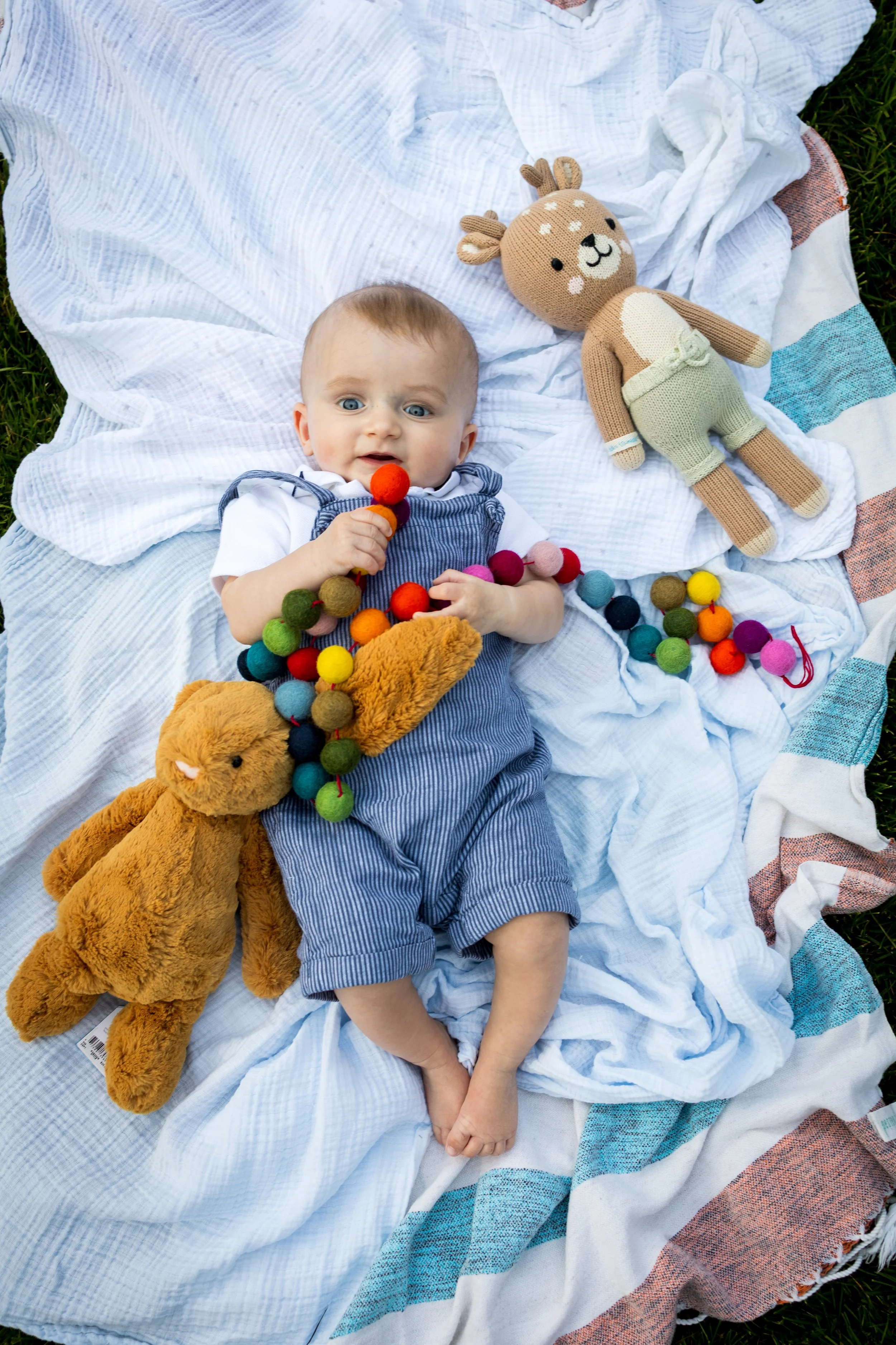 Baby plays with toys in Lincoln Park Chicago