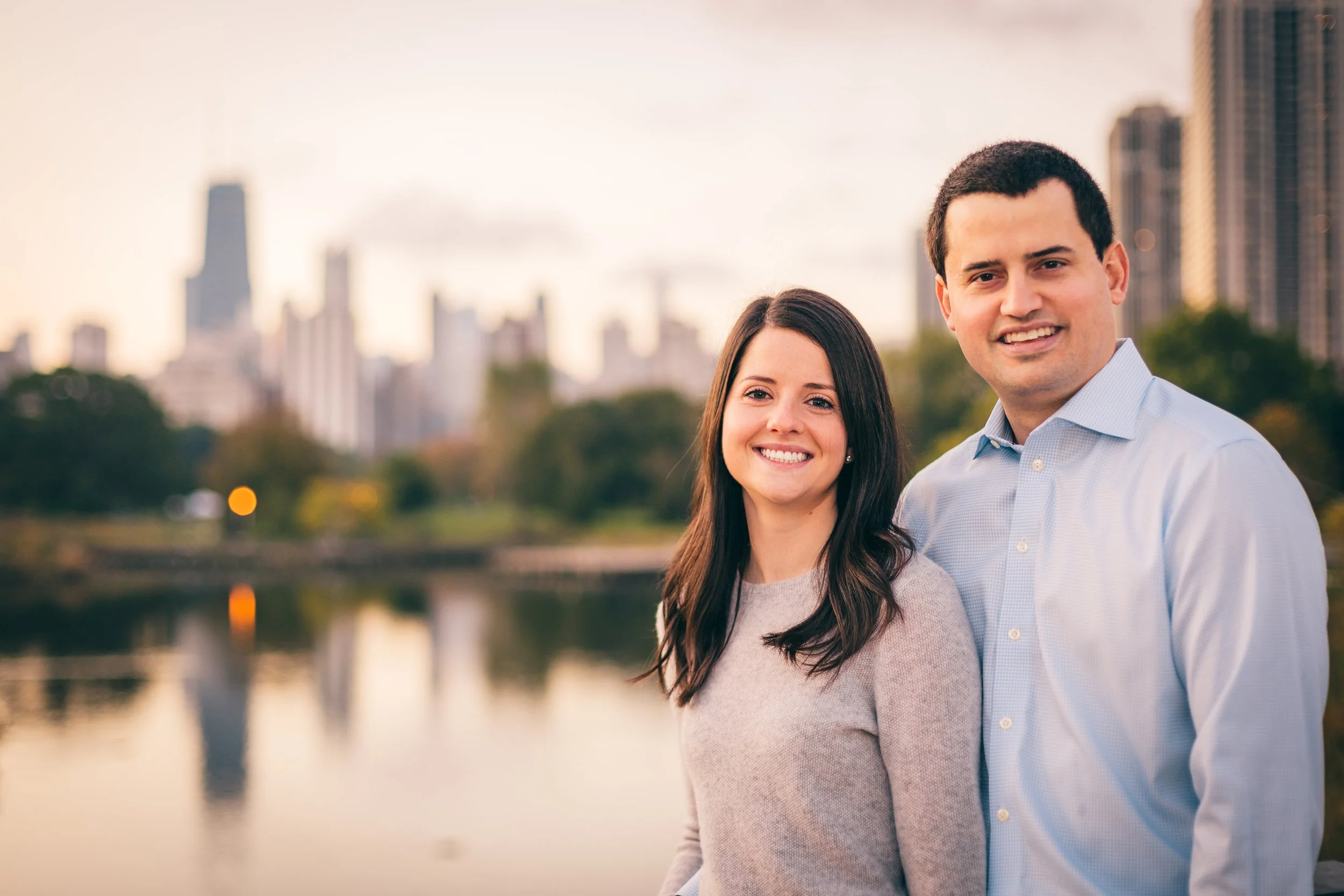 Couple embraces under the sun in Lincoln Park