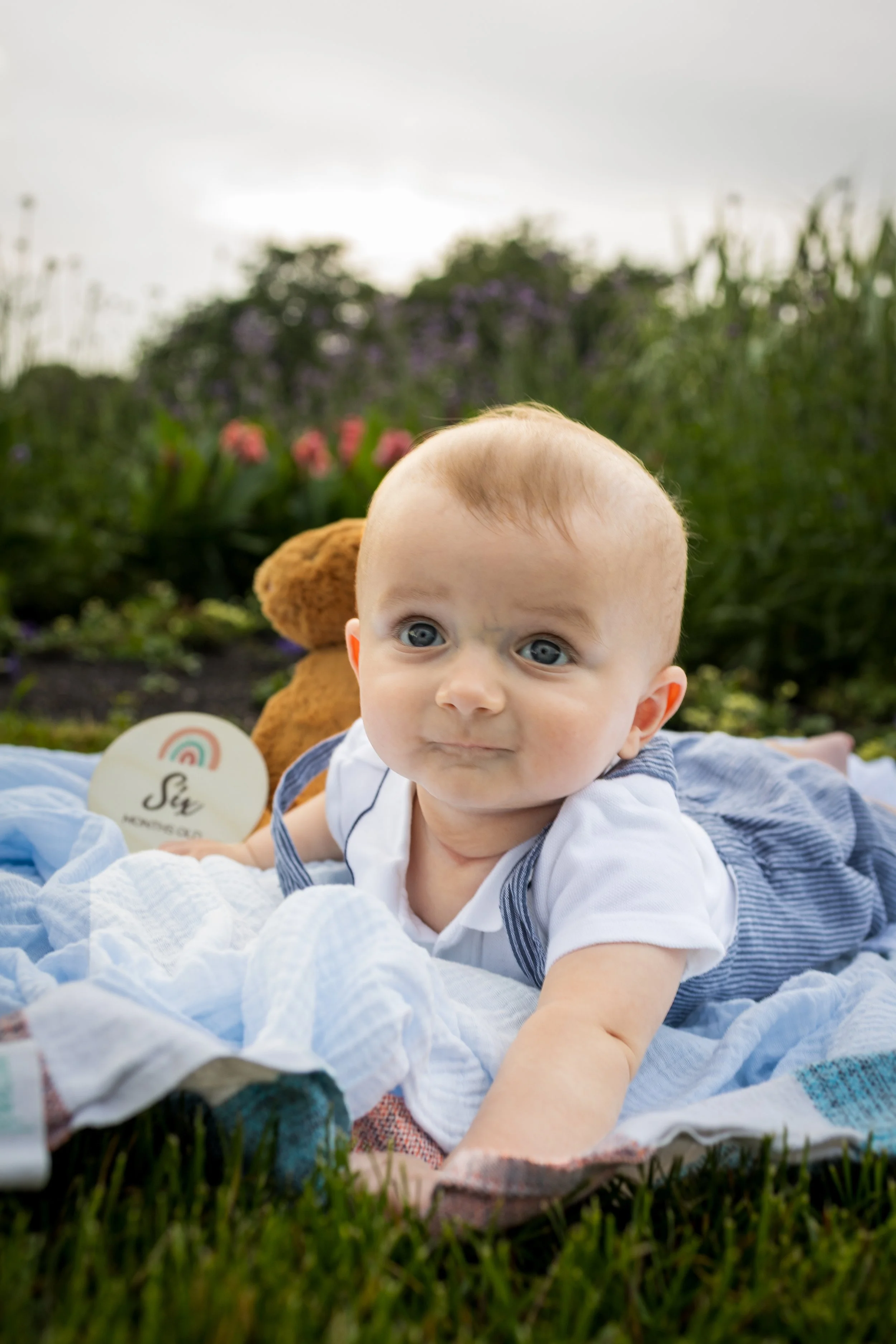 Baby plays with toys in Lincoln Park Chicago