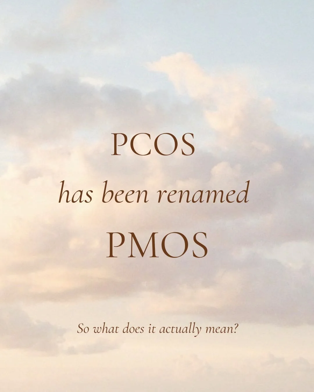 Just over 1 week ago, it was announced that PCOS has officially been renamed to PMOS:

&ldquo;Polyendocrine Metabolic Ovarian Syndrome&rdquo;

It may seem like a small change in name, but this represents a really important shift in women&rsquo;s heal