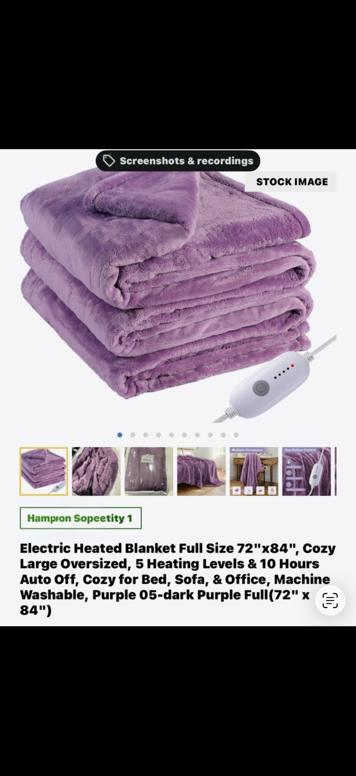 Purple Heated Blanket
