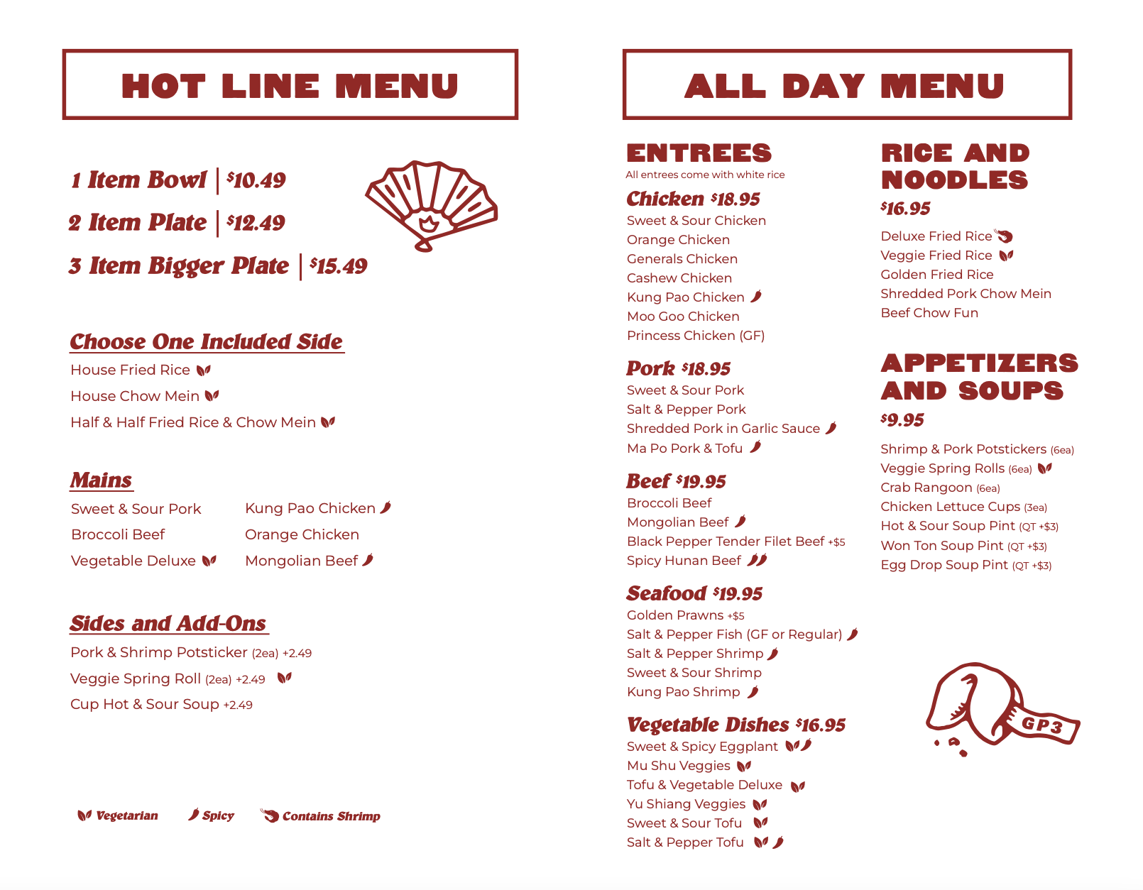 takeout menu