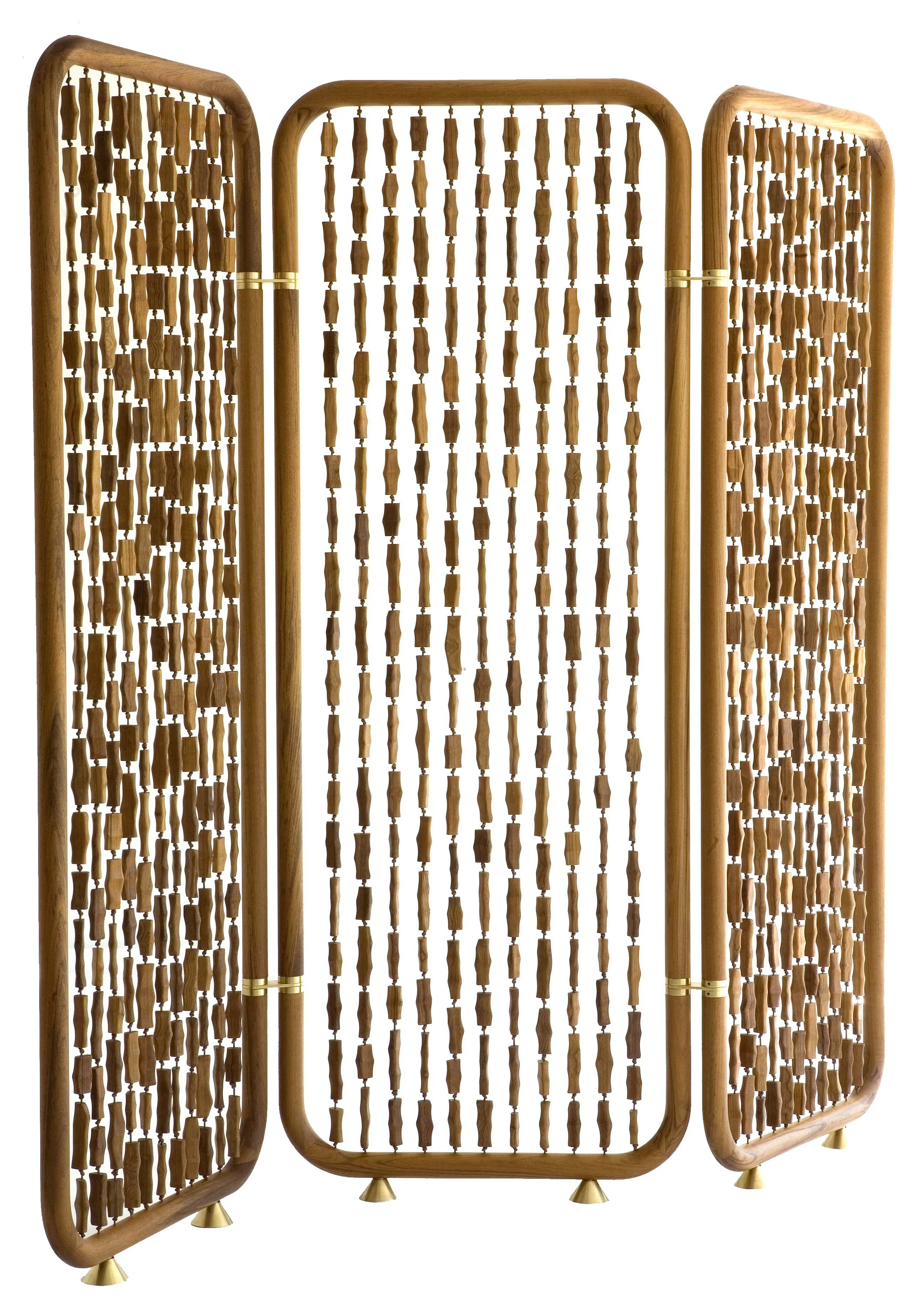 Teak and Leather Room Divider Screen