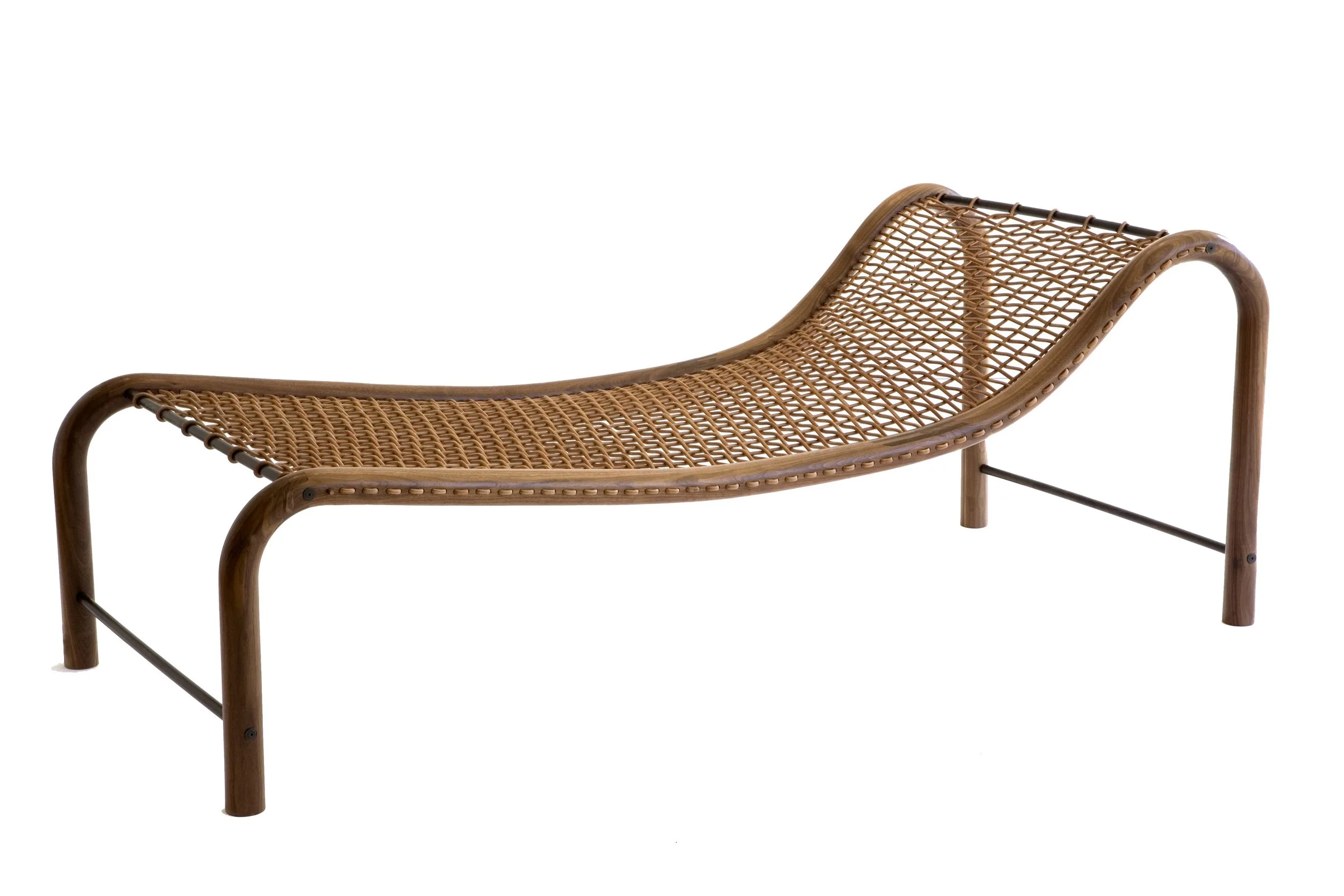 Walnut and Leather Daybed