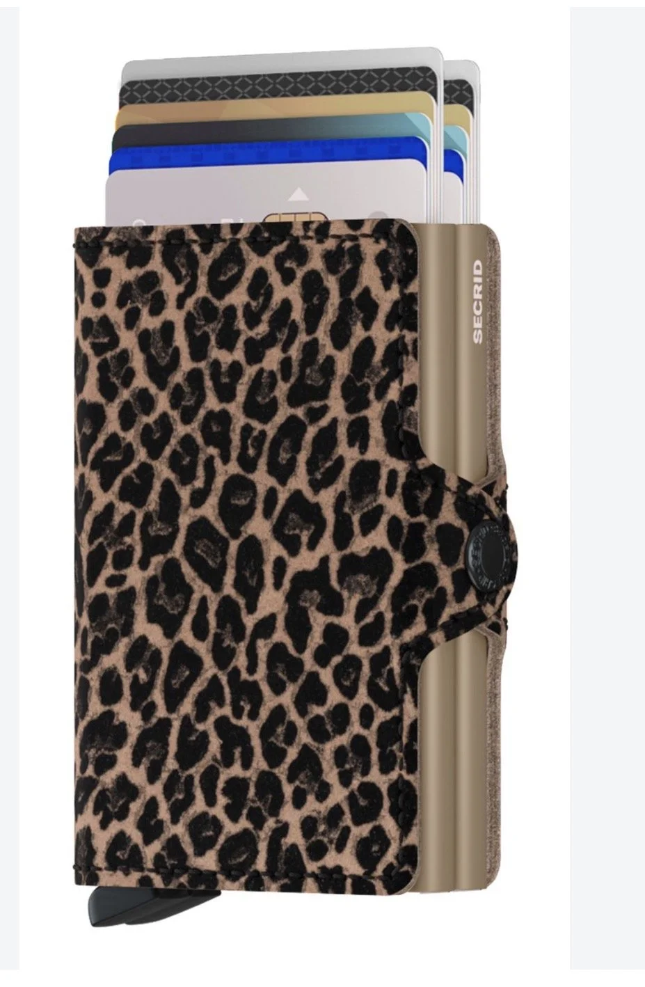 Secrid Twin Leather Wallet - Leopard Print