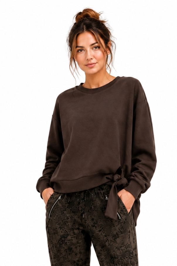 Esqualo-Modal Tie-Side Sweatshirt