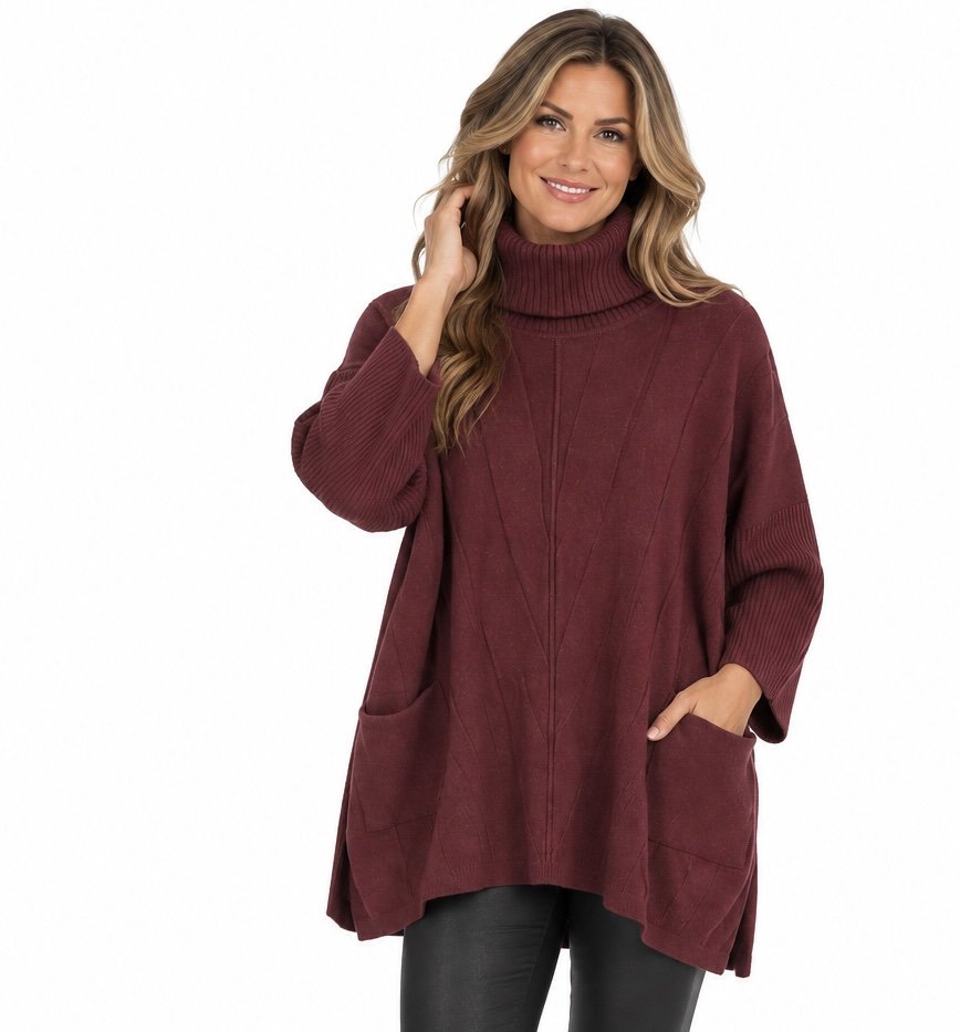 Eternelle-Elegant Knit Tunic Style Top OS
