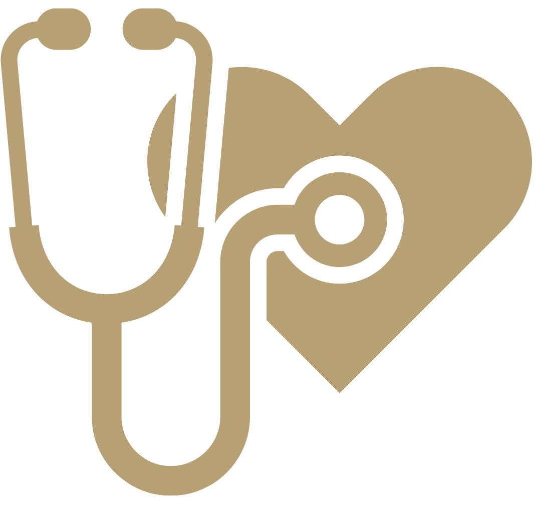Illustration of a stethoscope with a heart background.