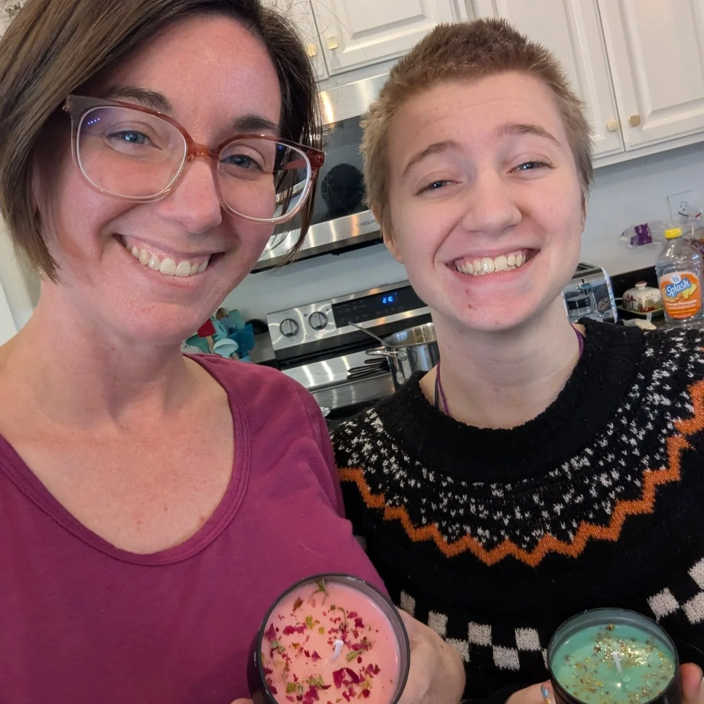 Candle making at-home date with Lois. So fun!!!