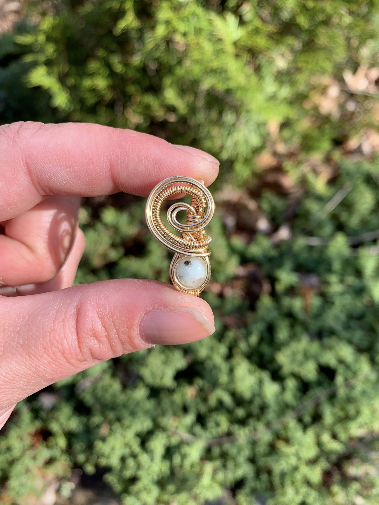 Mini Kiwi Jasper Pendant