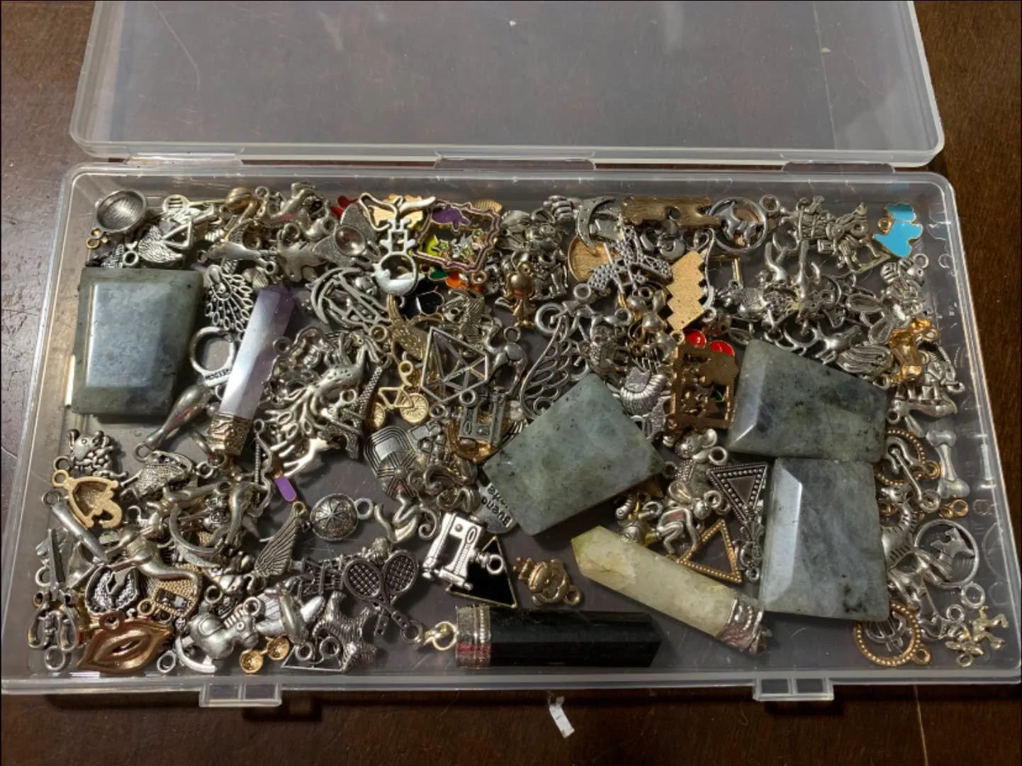 Charm and Pendant Lot with container