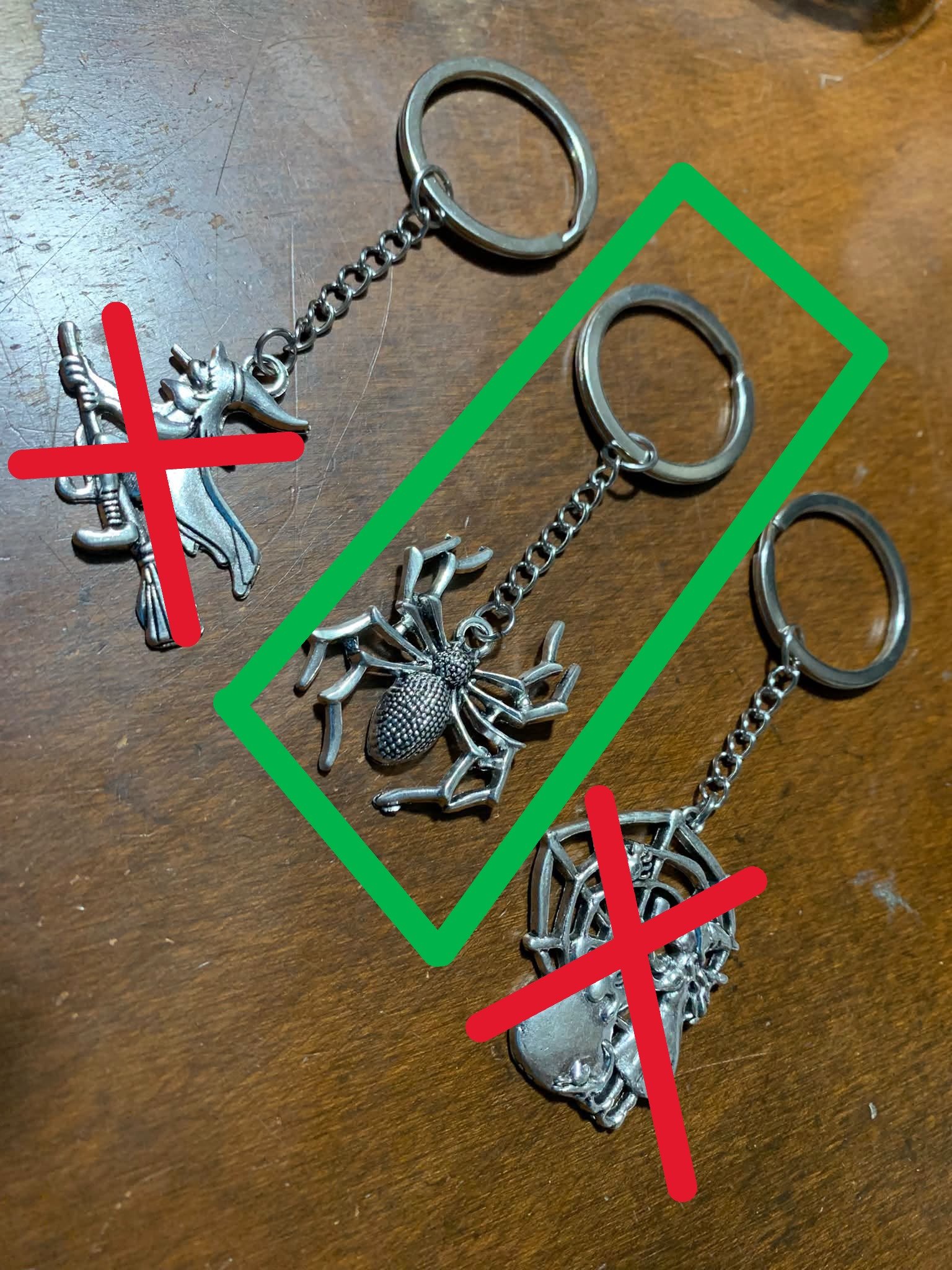 Stainless Steel Spider Keychain