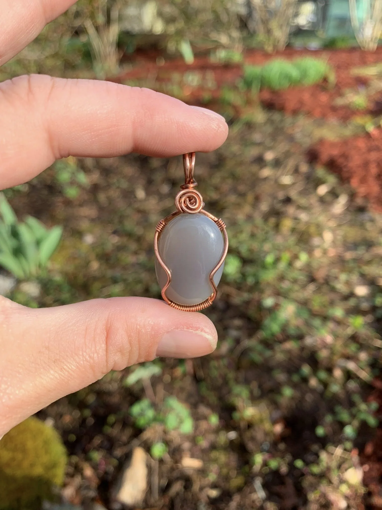 Gray Agate Simple Pendant