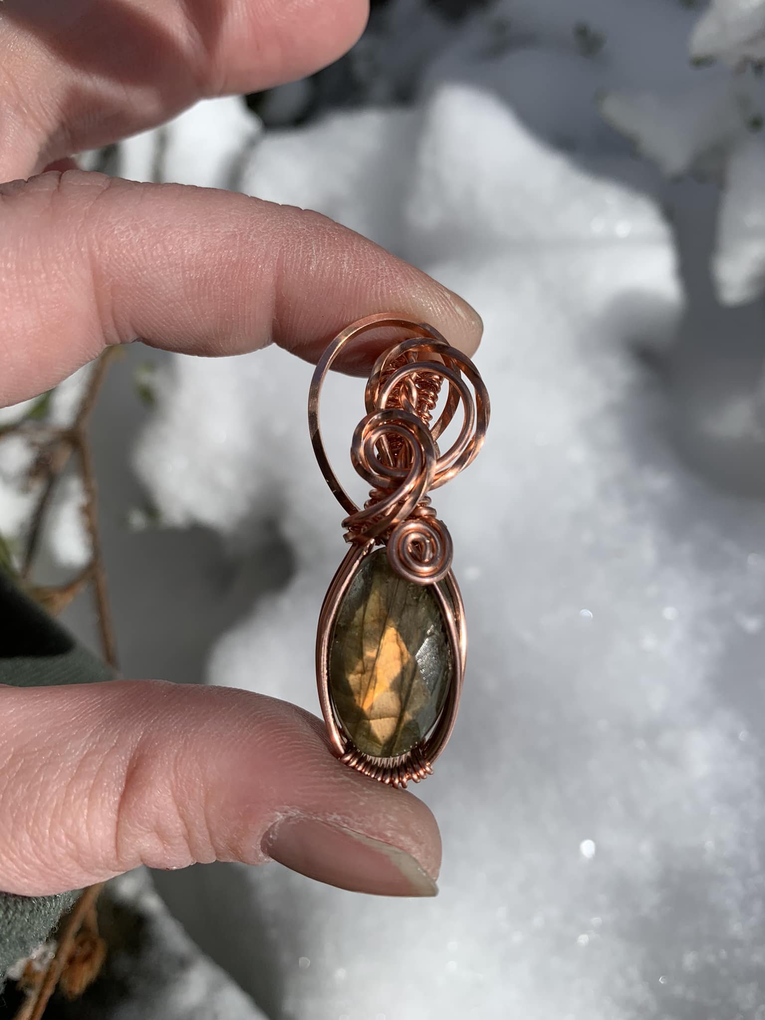 Rose Cut Labradorite Pendant