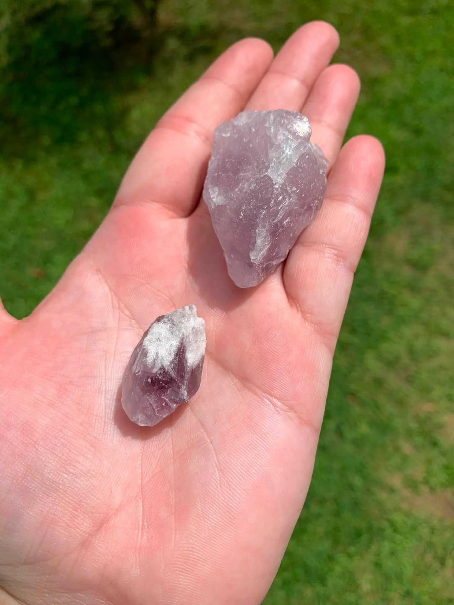 2 pc raw Amethyst Lot