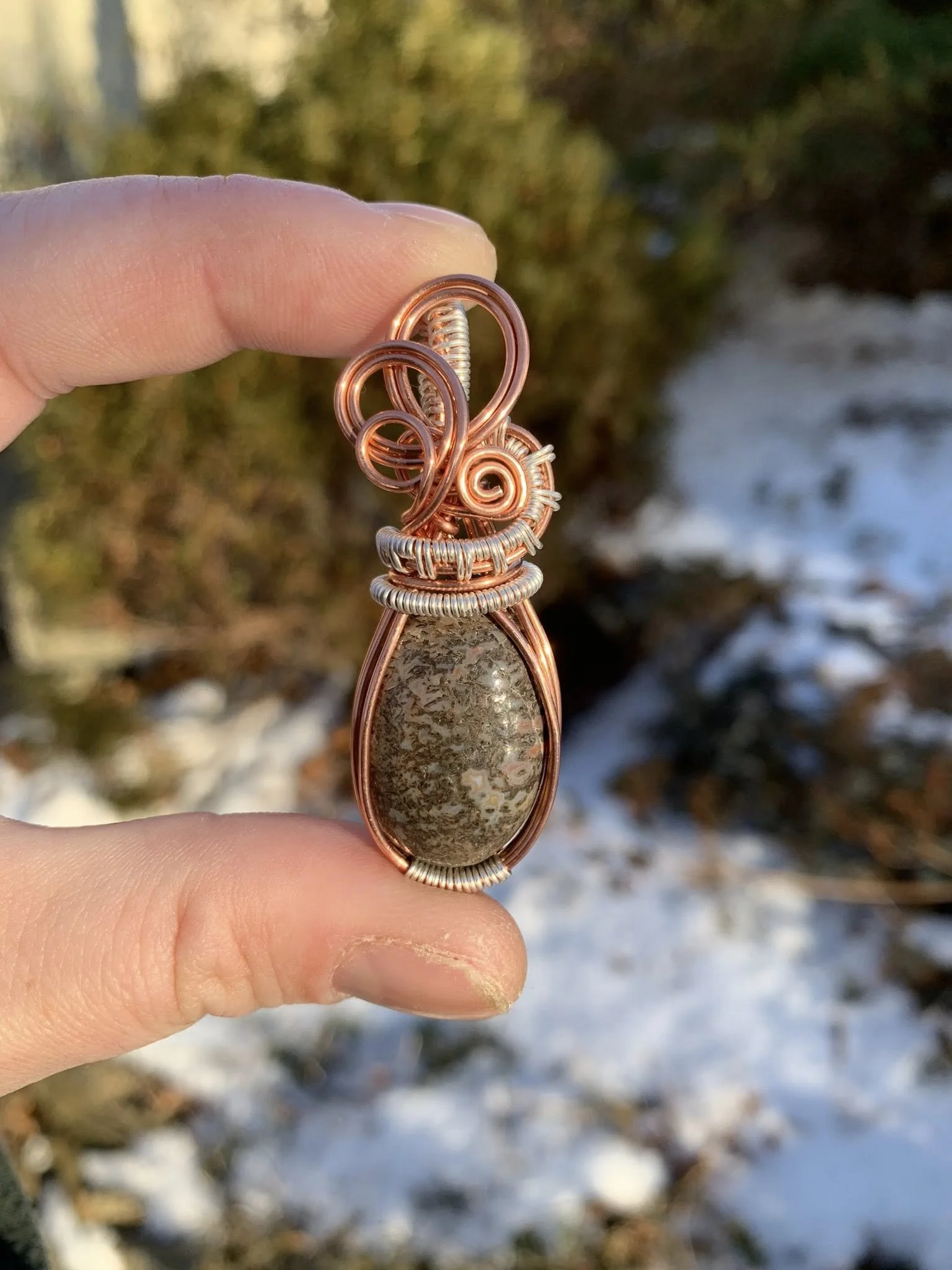 Fossilized Dinosaur Bone Pendant