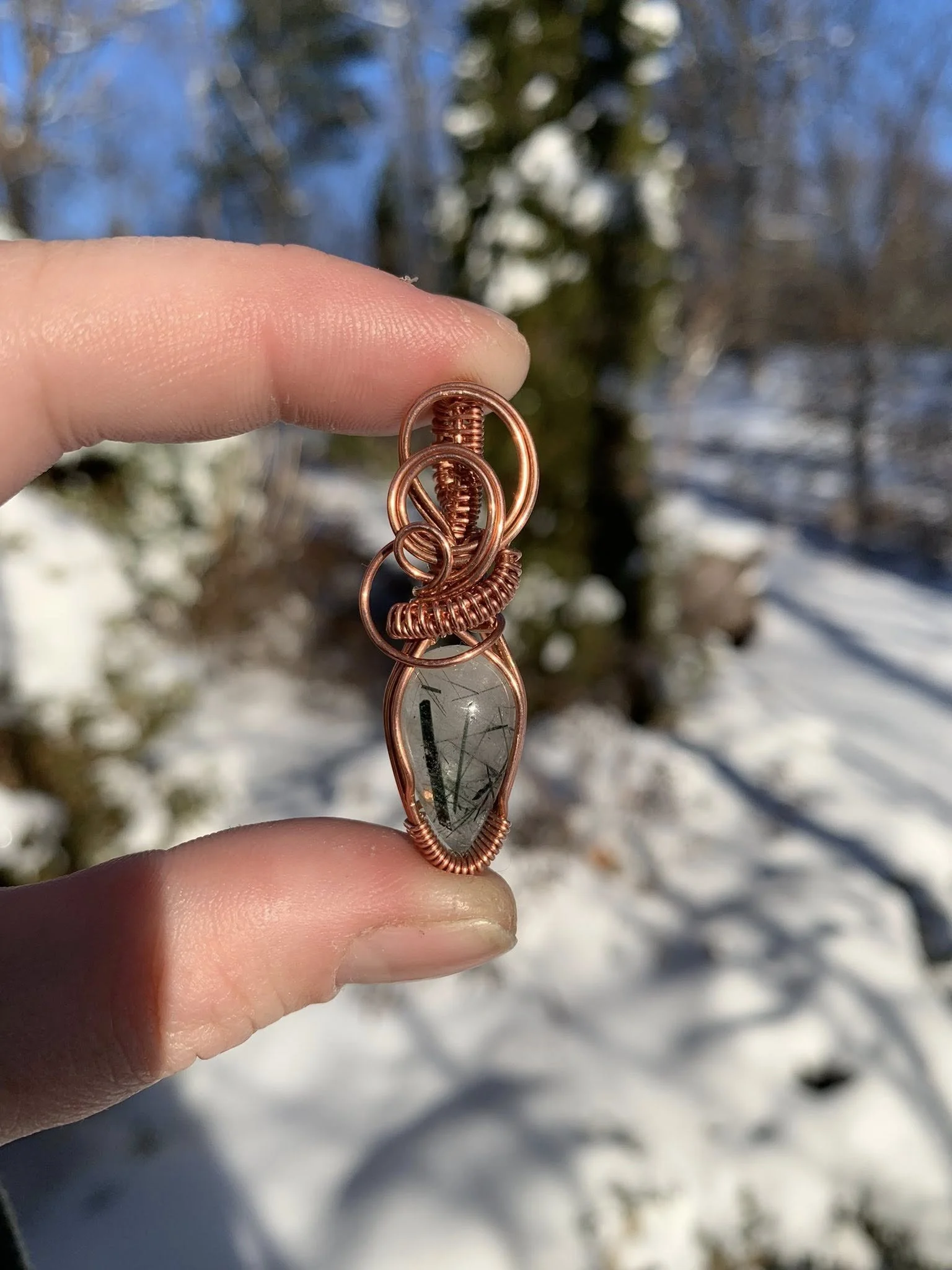 Green Rutilated Quartz Pendant