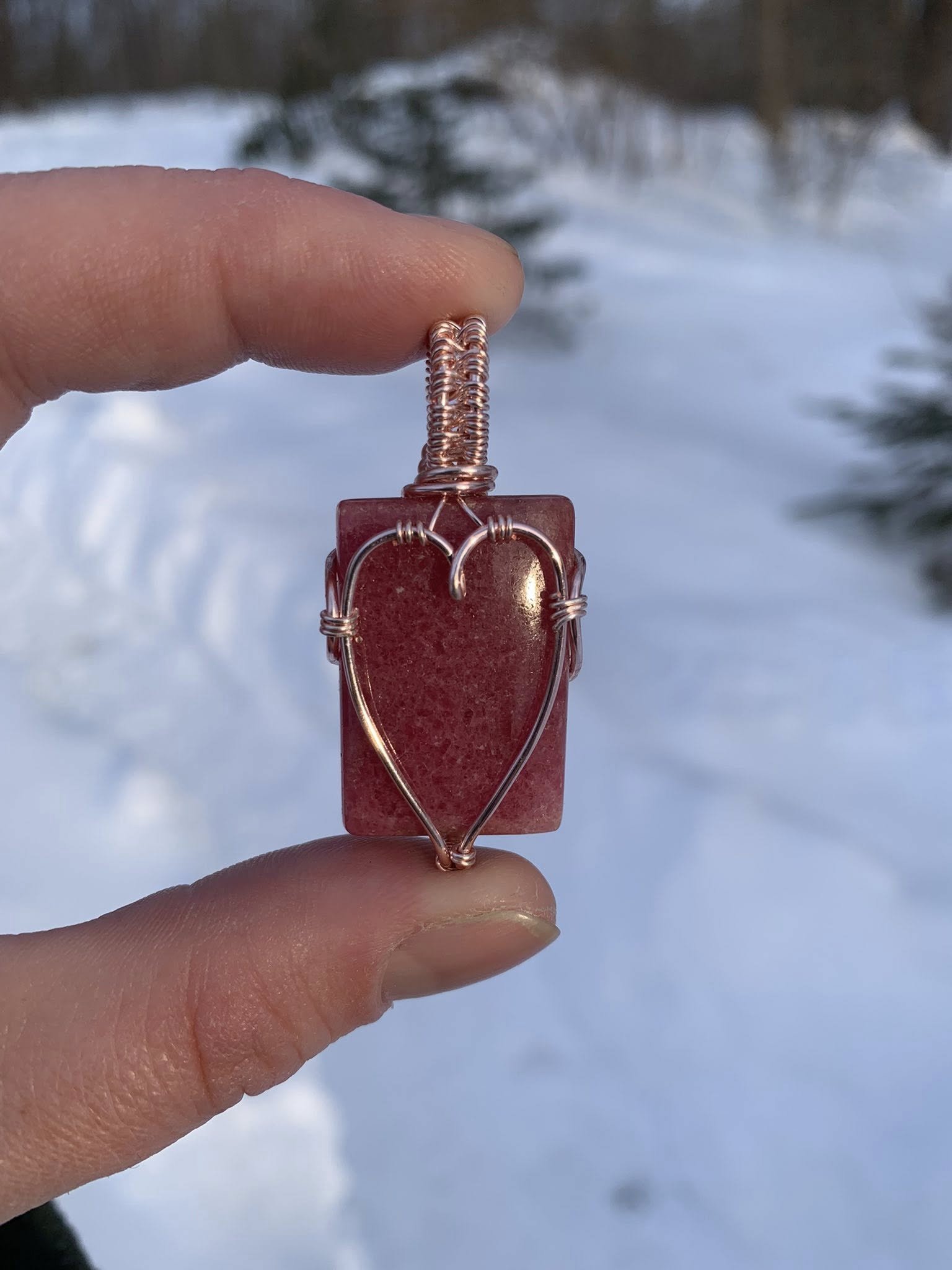 Rhodonite "Heart" Pendant