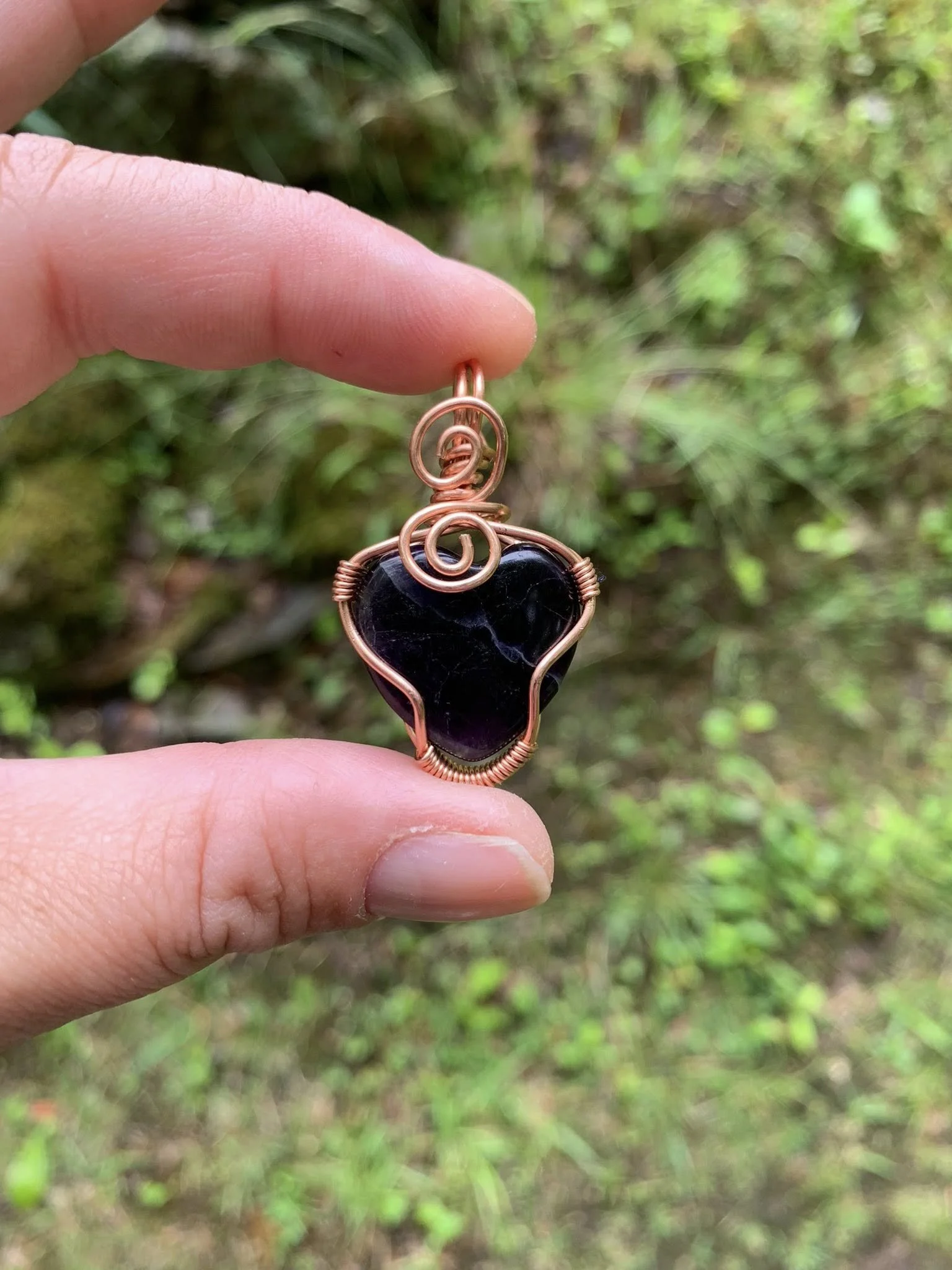 Amethyst Heart Simple Pendant