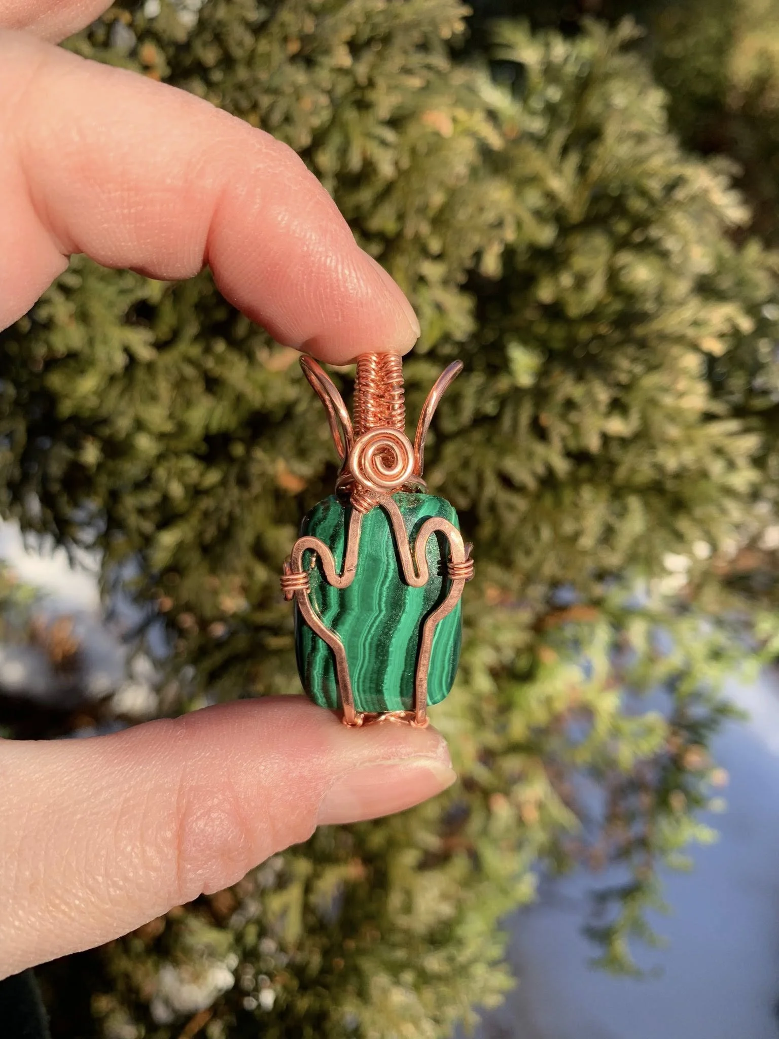 Malachite "Cactus" Pendant