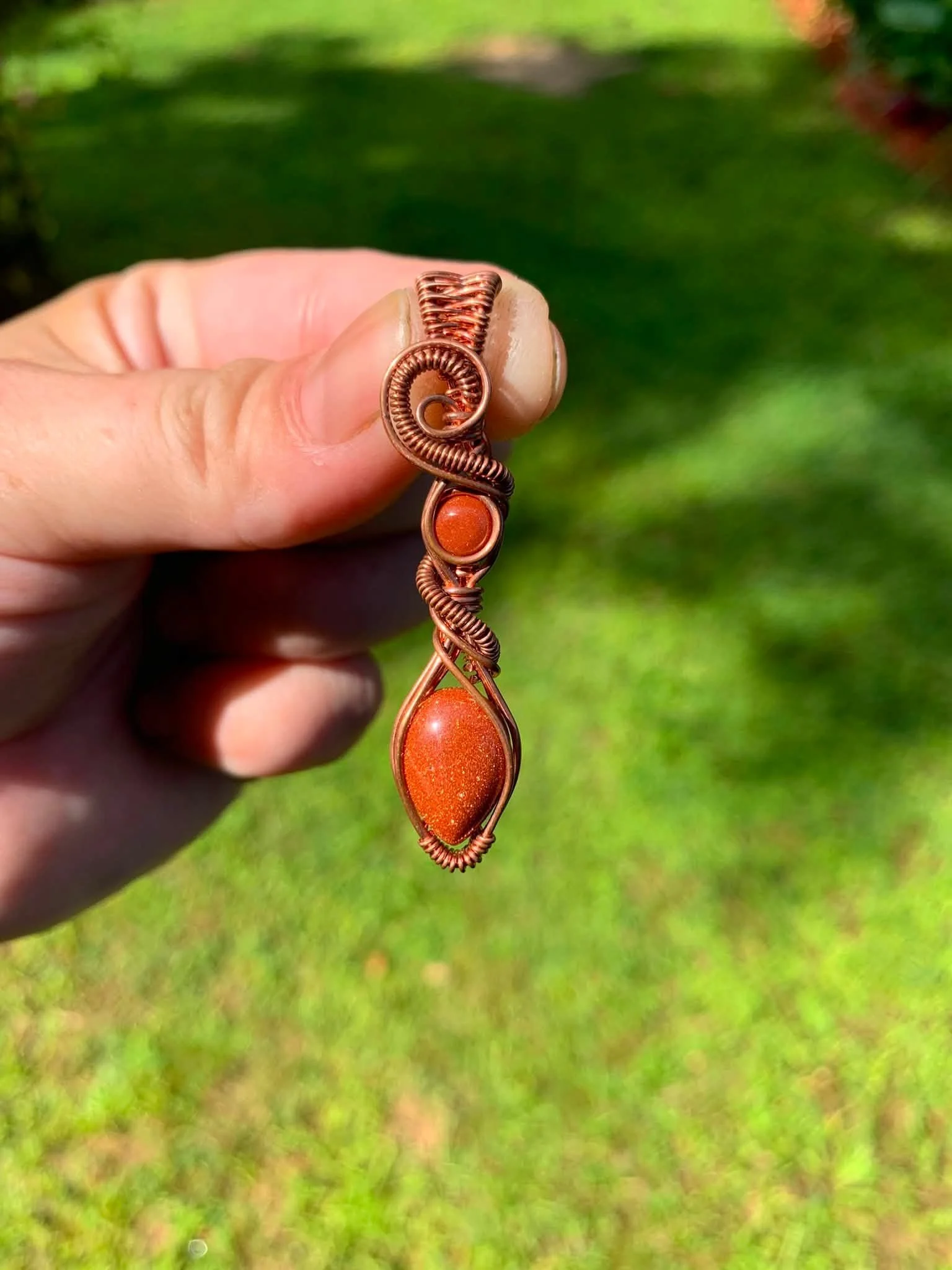 Old Stock Double Goldstone Pendant