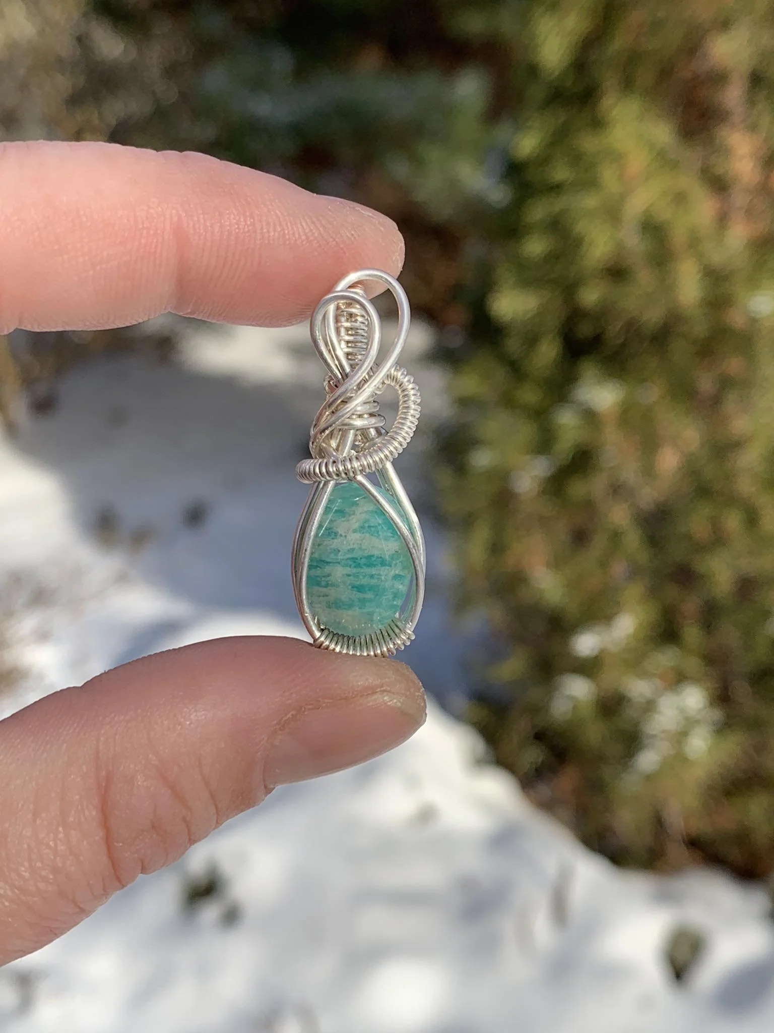 Amazonite Sterling Silver Pendant