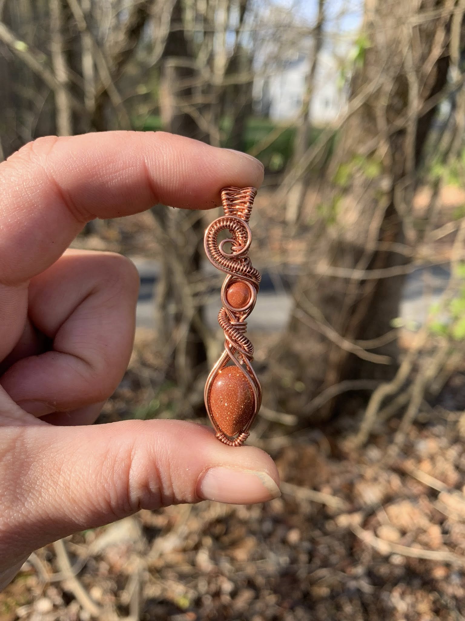 Double Goldstone Pendant