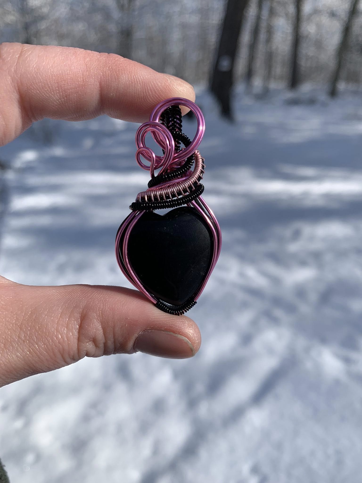 Black Onyx Heart Pendant