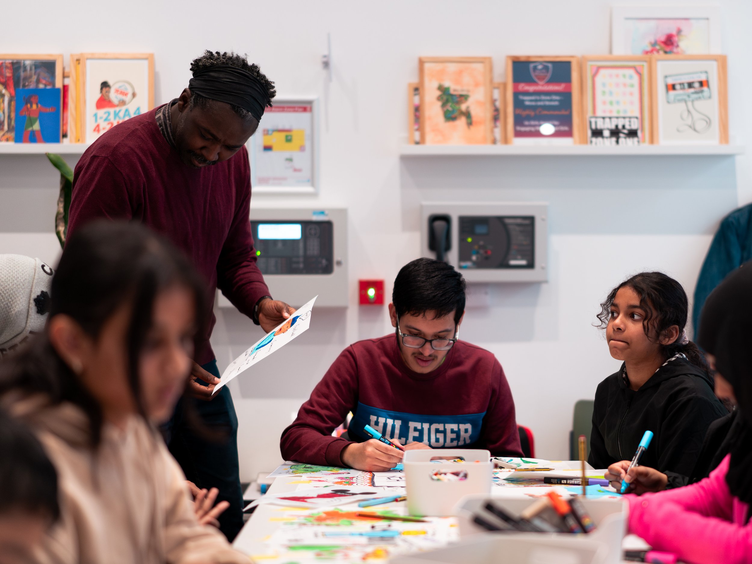 Trapped in Zone One, Winter Activities, three-day creative workshops with acclaimed London-based artist, Mr. Frivolous. Photography by Shizza Majeed