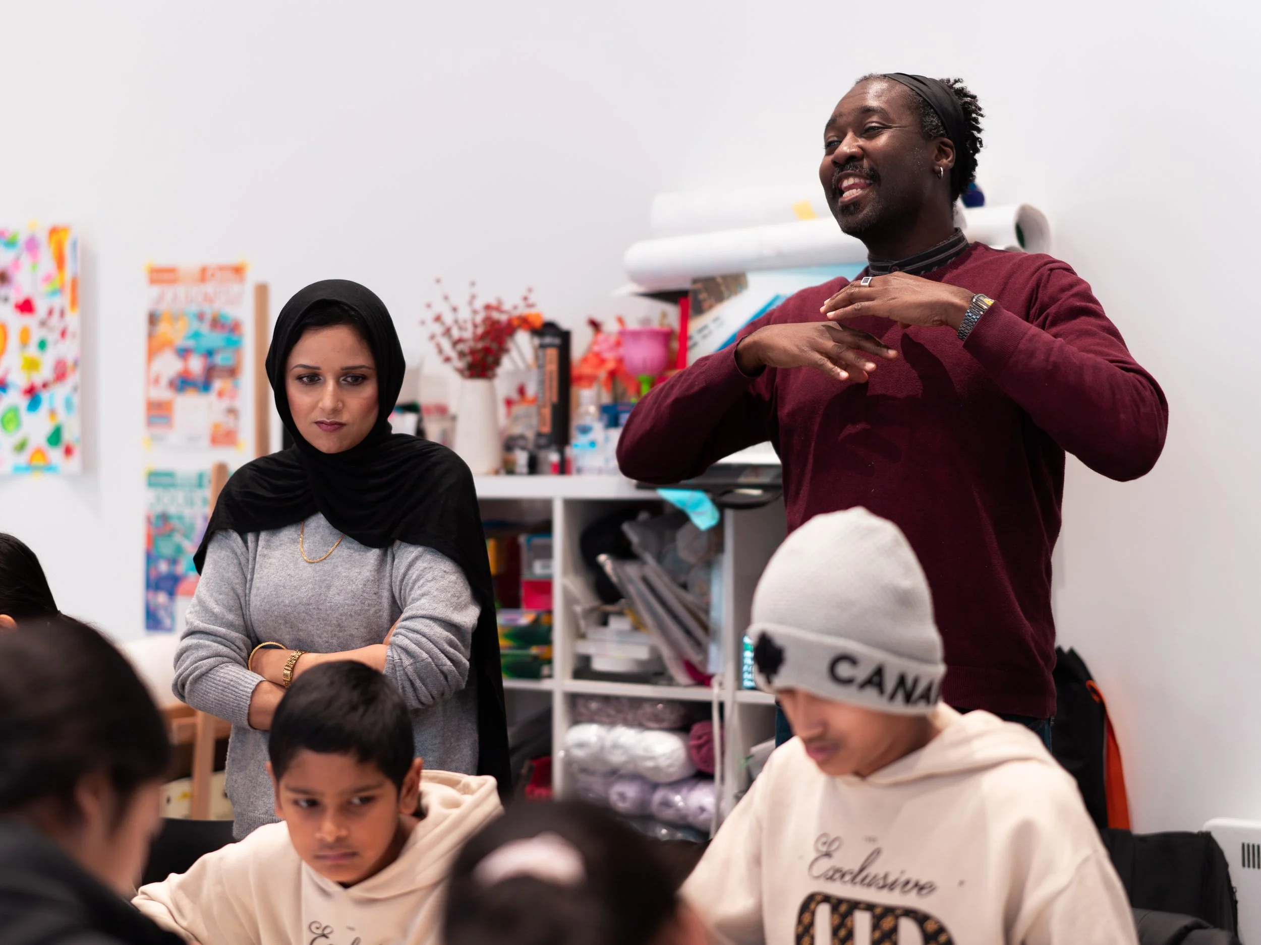 Trapped in Zone One, Winter Activities, three-day creative workshops with acclaimed London-based artist, Mr. Frivolous. Photography by Shizza Majeed